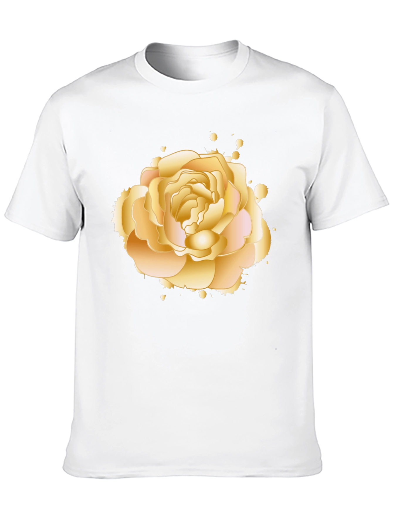 Black Golden Rose Graphic Tee - Elegant Floral Design view 10