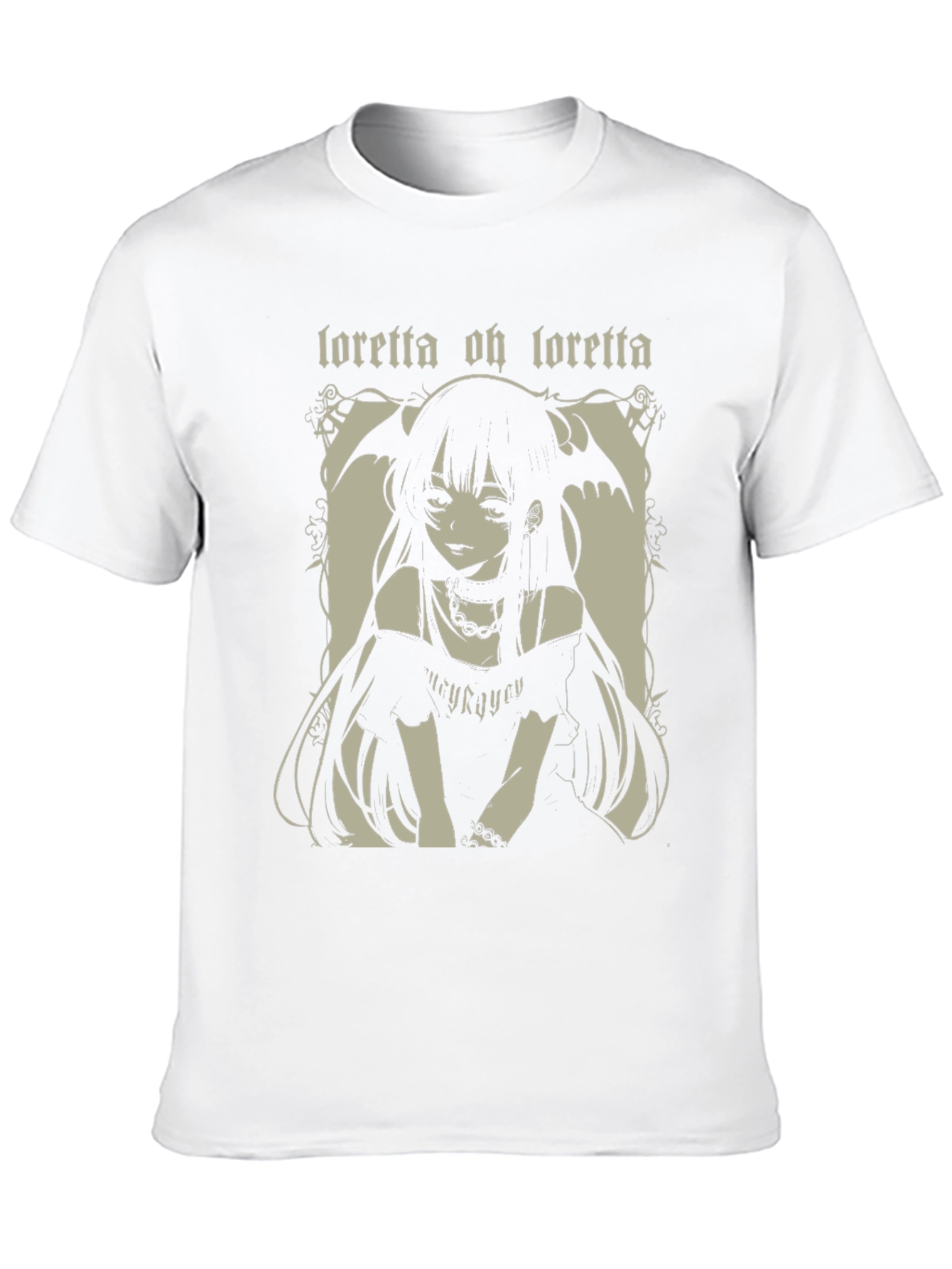 Black Loretta Oh Loretta Anime Graphic Tee view 10