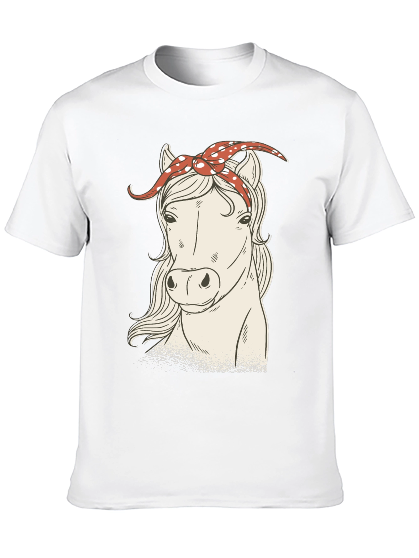 Black Horse with Bandana Graphic Tee - Black view 10