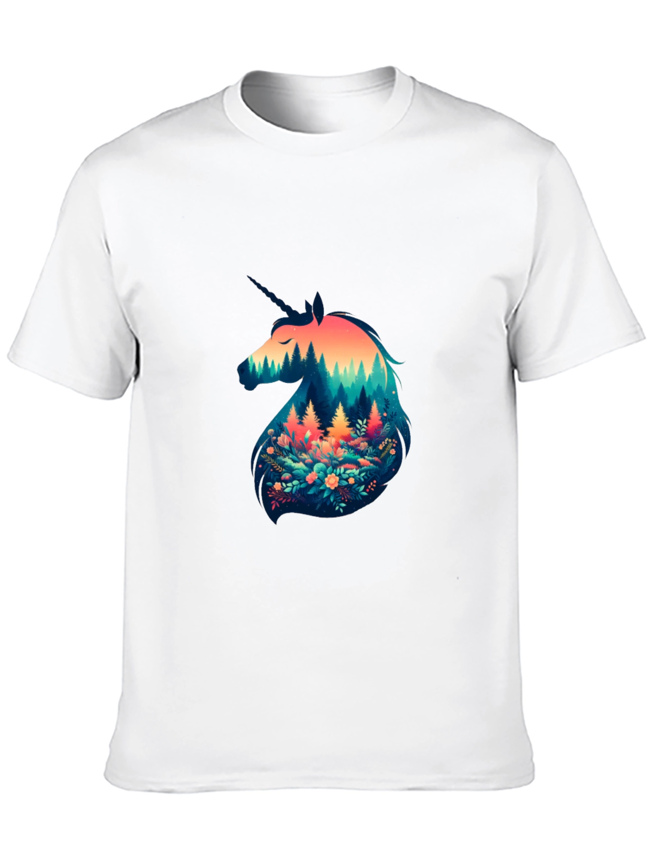 Black Unicorn Forest Graphic Tee - Nature Lover's Shirt view 10