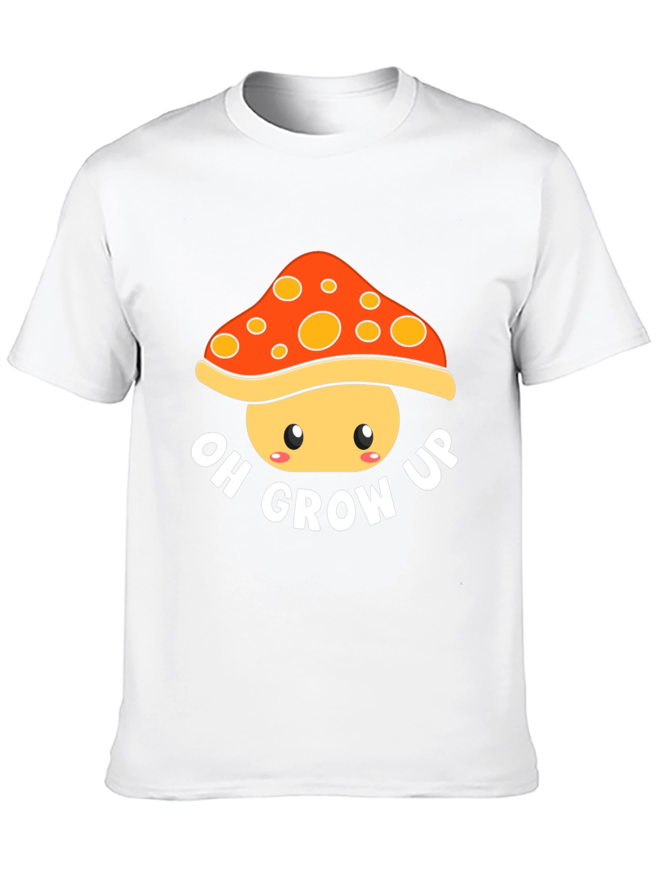 Black Oh Grow Up Mushroom Graphic T-Shirt view 10