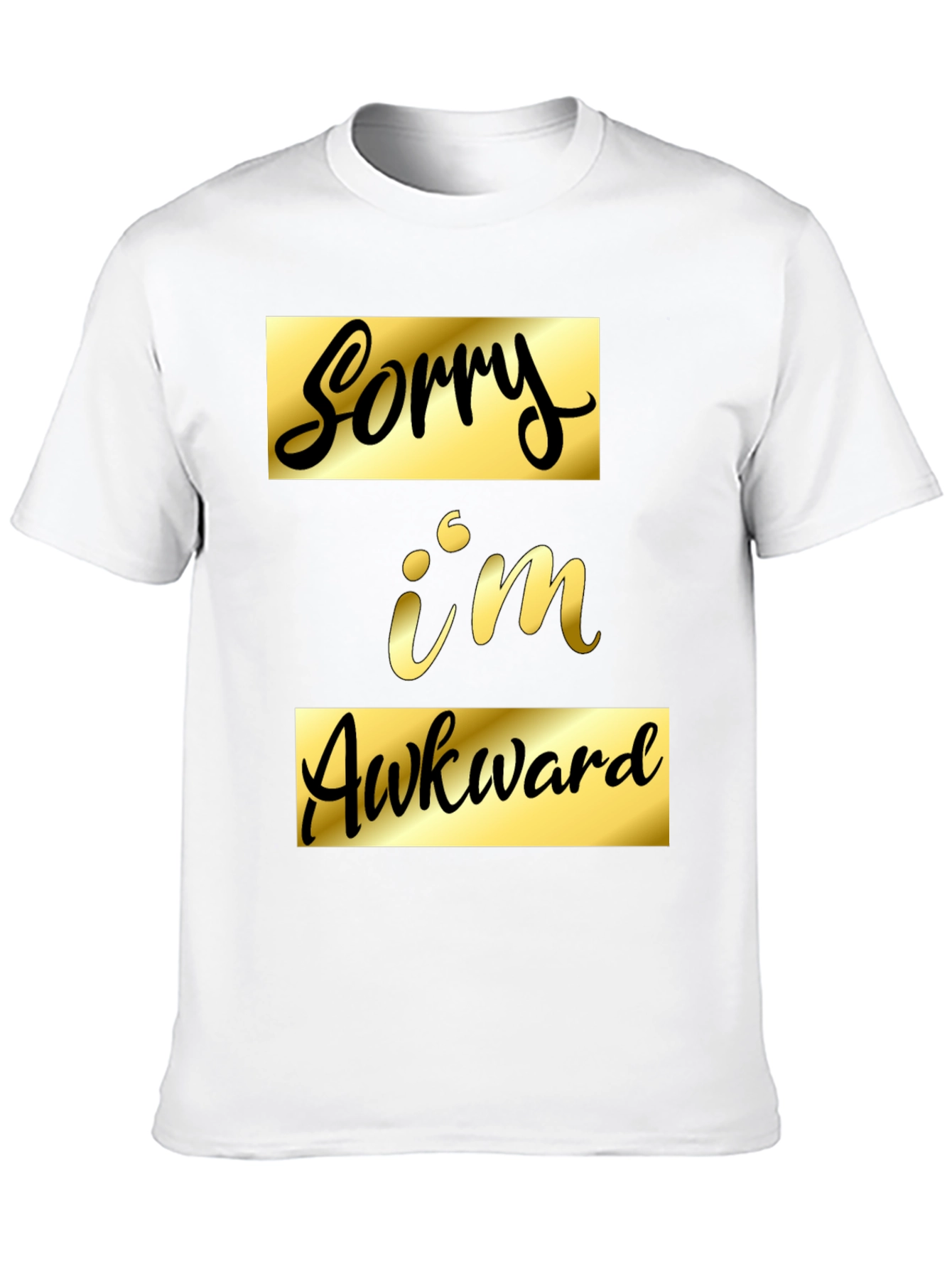 Black Sorry I'm Awkward Black Graphic Tee view 10