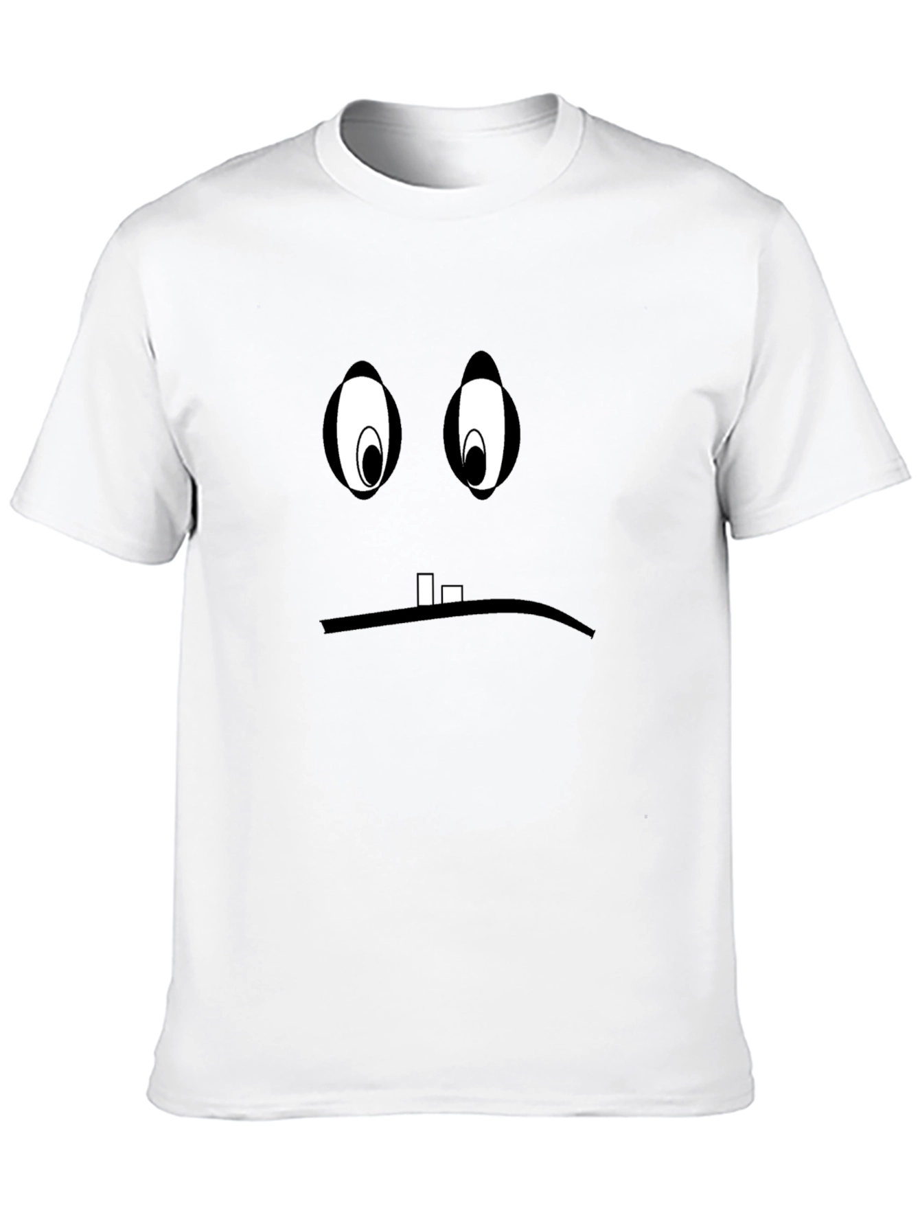Black Sad Cartoon Face Graphic Black T-Shirt view 10