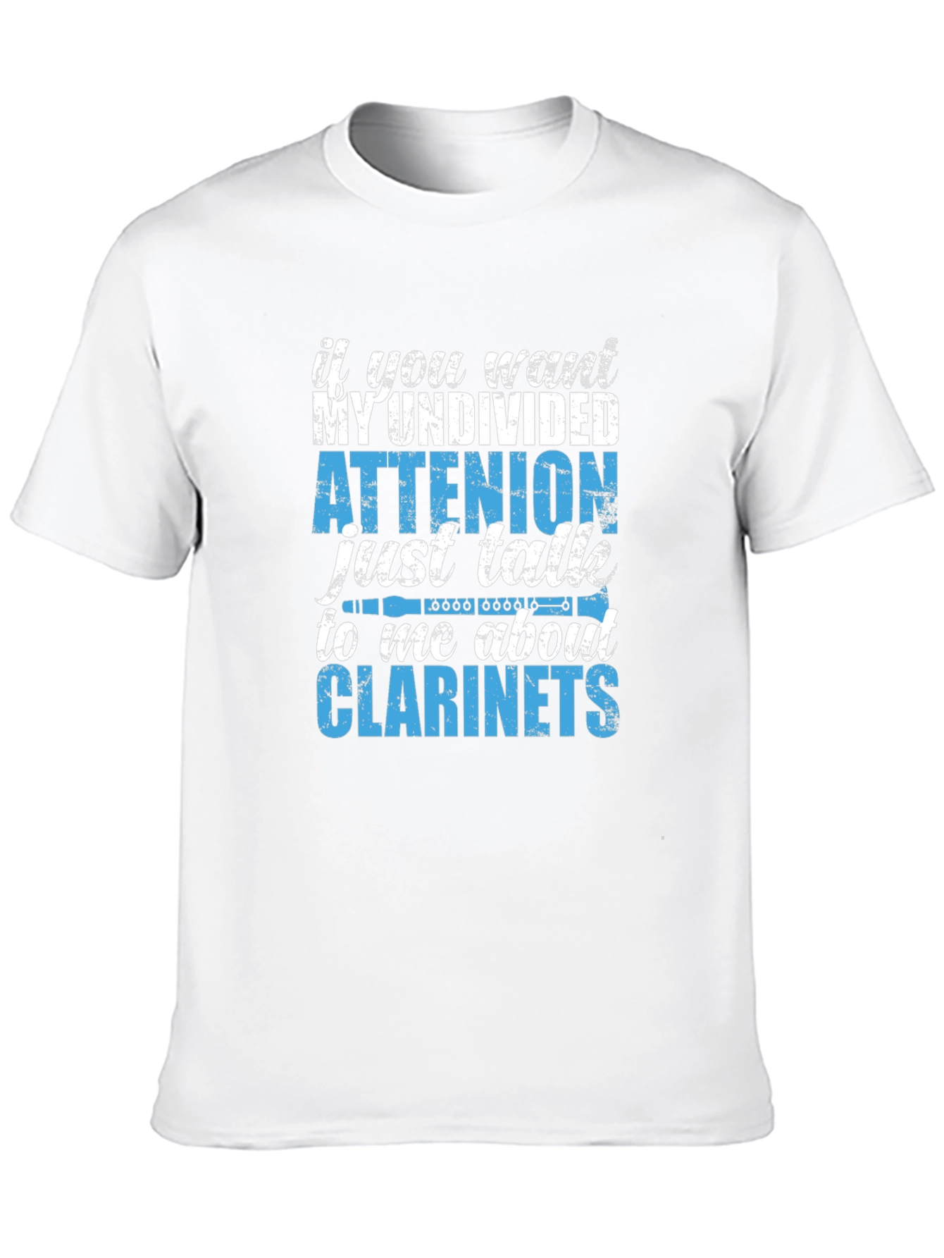 Black Clarinet Lover T-Shirt - Undivided Attention view 10