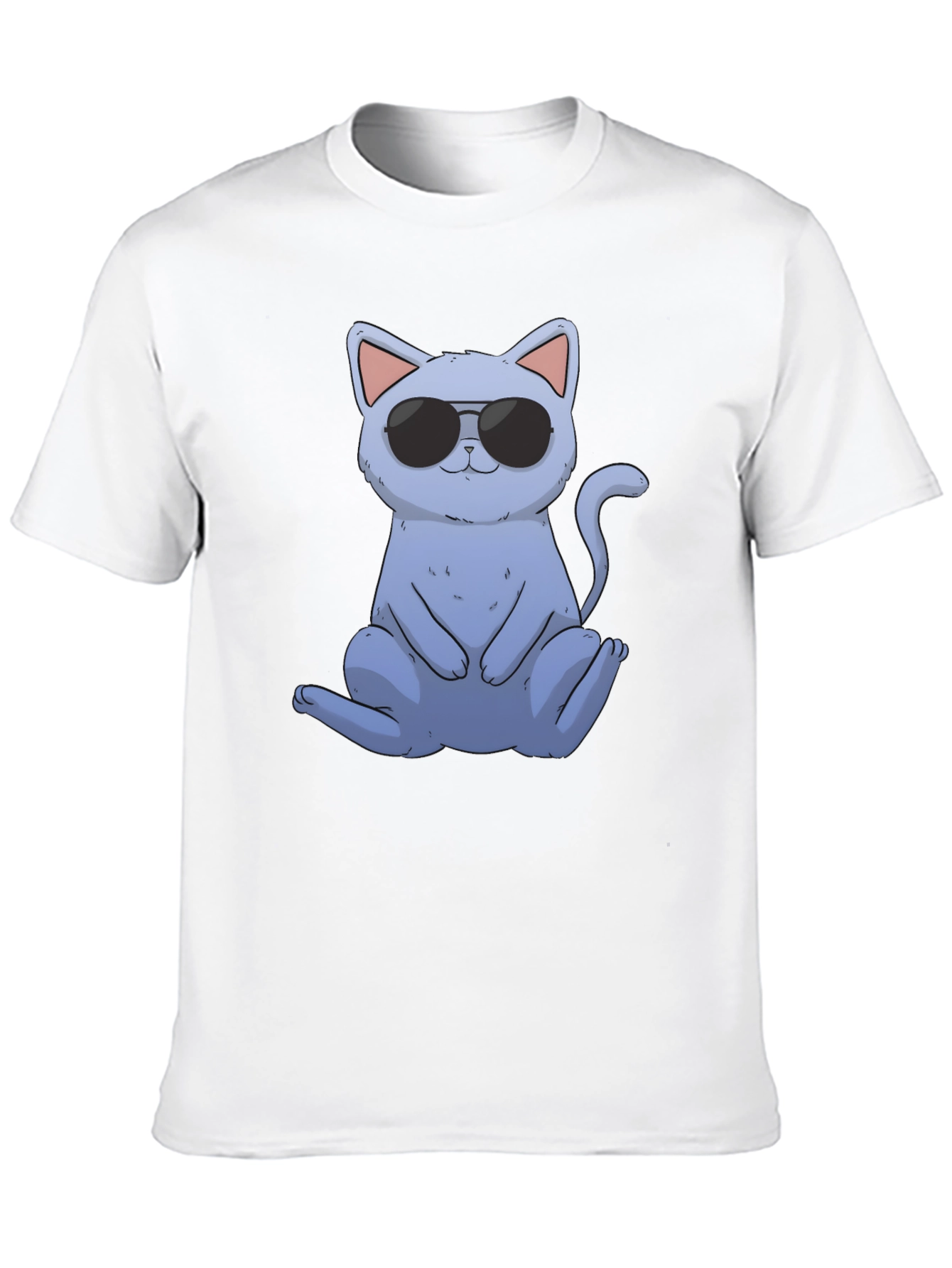 Black Cool Cat Graphic Tee - Black Casual T-Shirt view 10