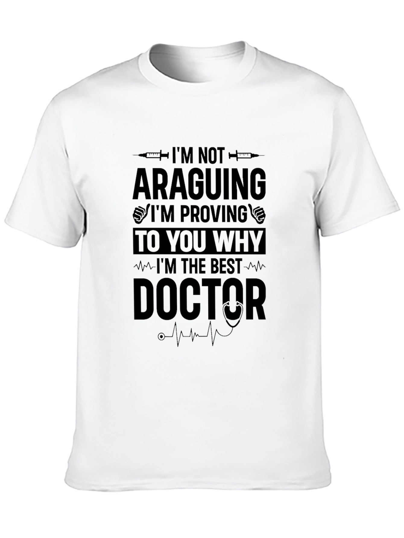 Black Best Doctor Graphic Tee - Black Cotton Blend view 10