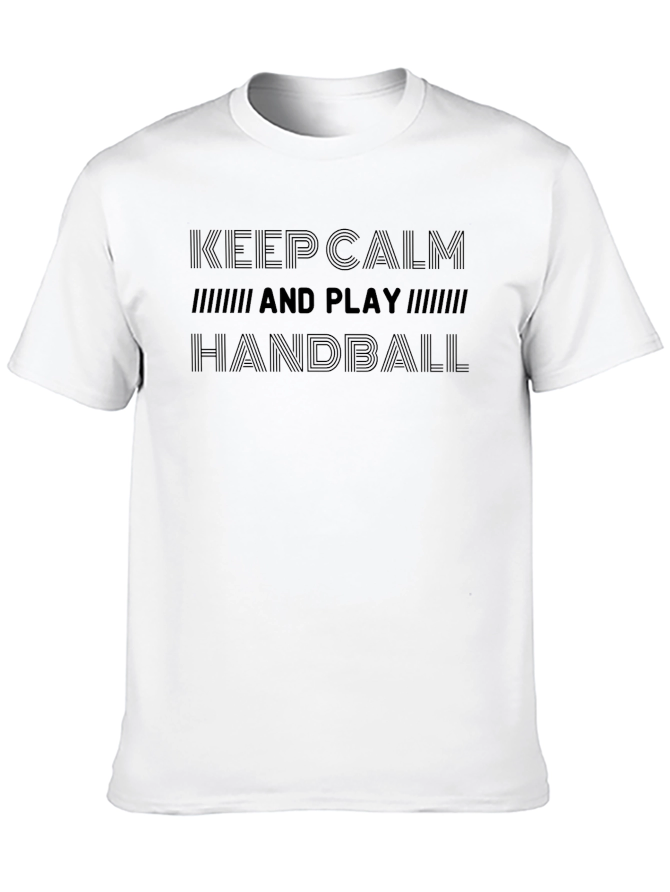 Black Keep Calm and Play Handball Black Graphic Tee view 10