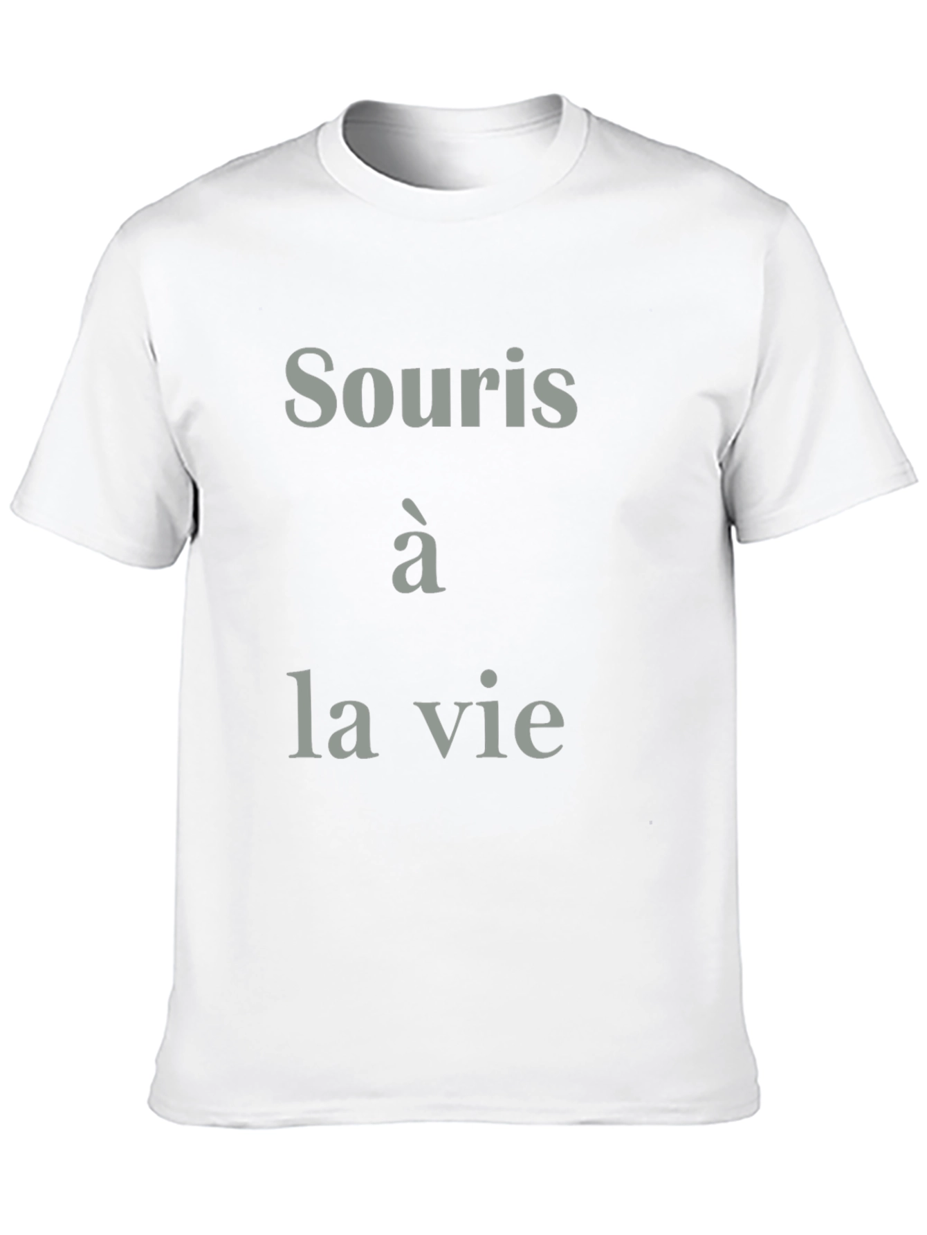 Black Smiley Life T-Shirt - French Saying Cotton Tee view 10