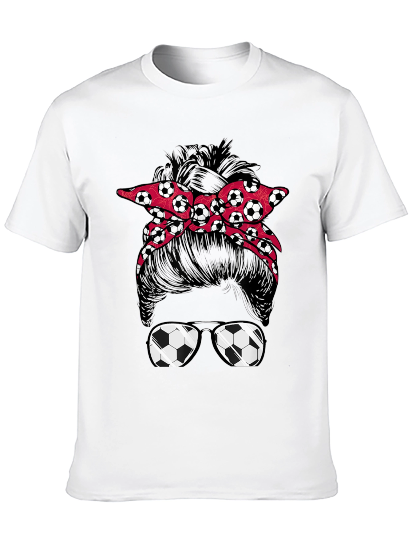 Black Soccer Mom Messy Bun T-Shirt view 10