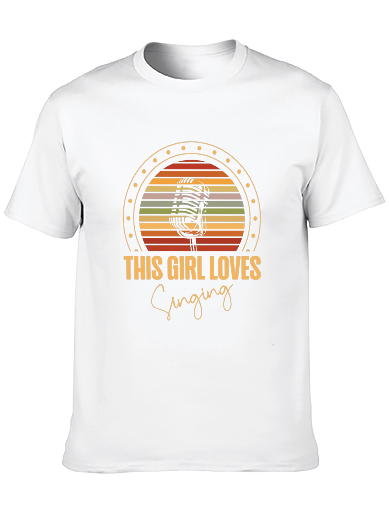 Black This Girl Loves Singing Retro Microphone Graphic T-Shirt view 10