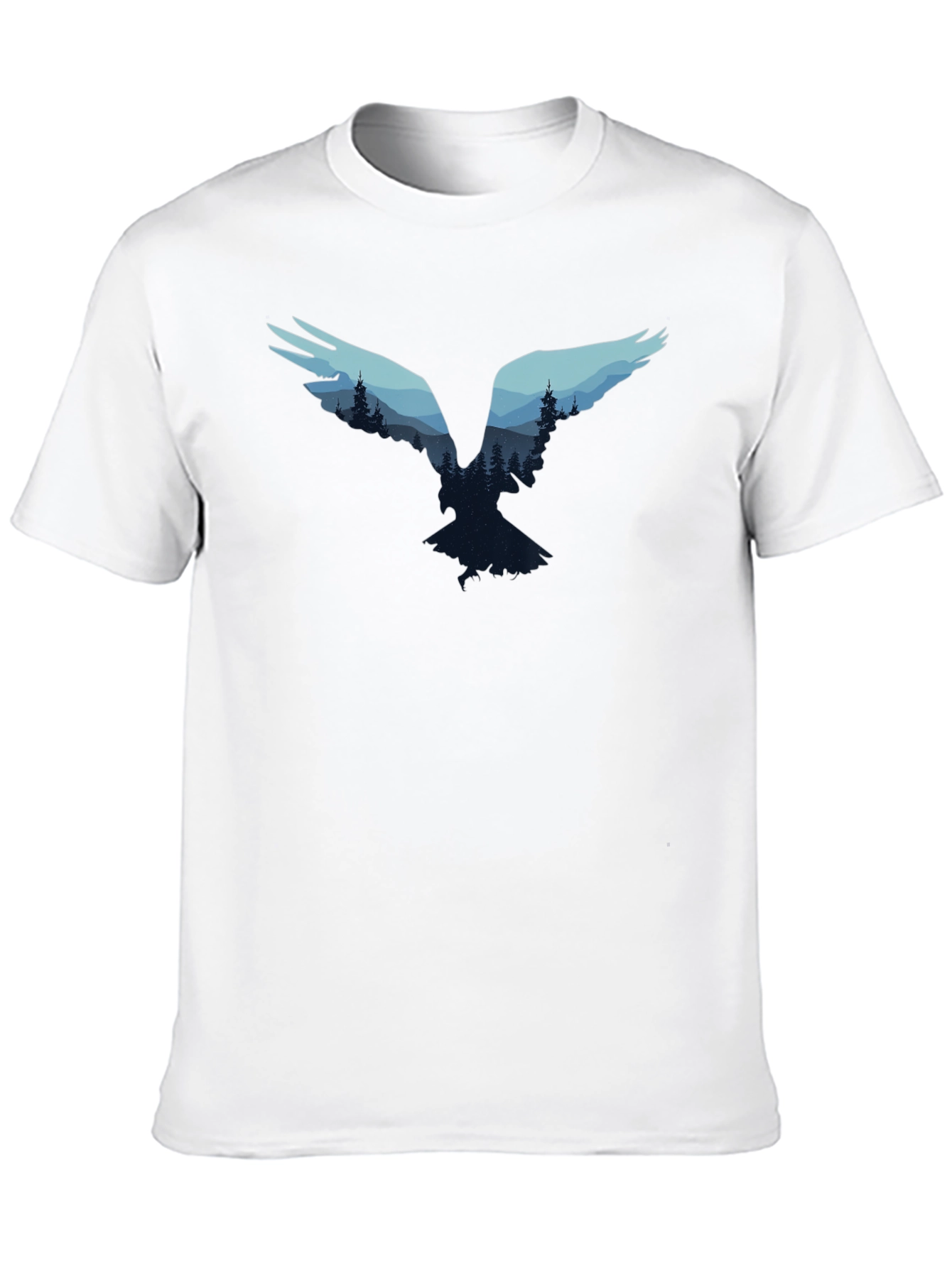 Black Nature Bird Graphic Tee - Black Cotton Blend view 10