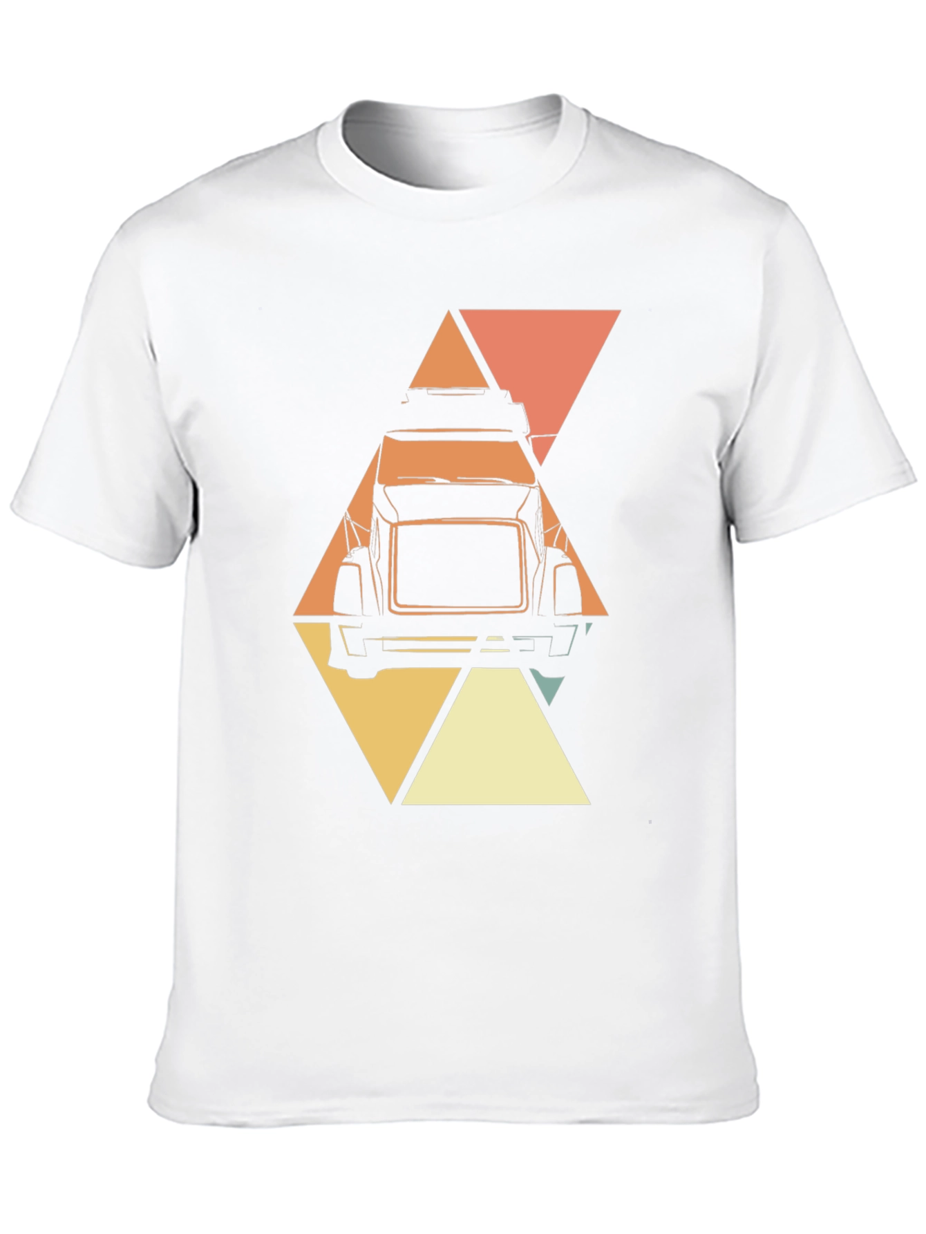 Black Retro Trucker T-Shirt - Geometric Design view 10