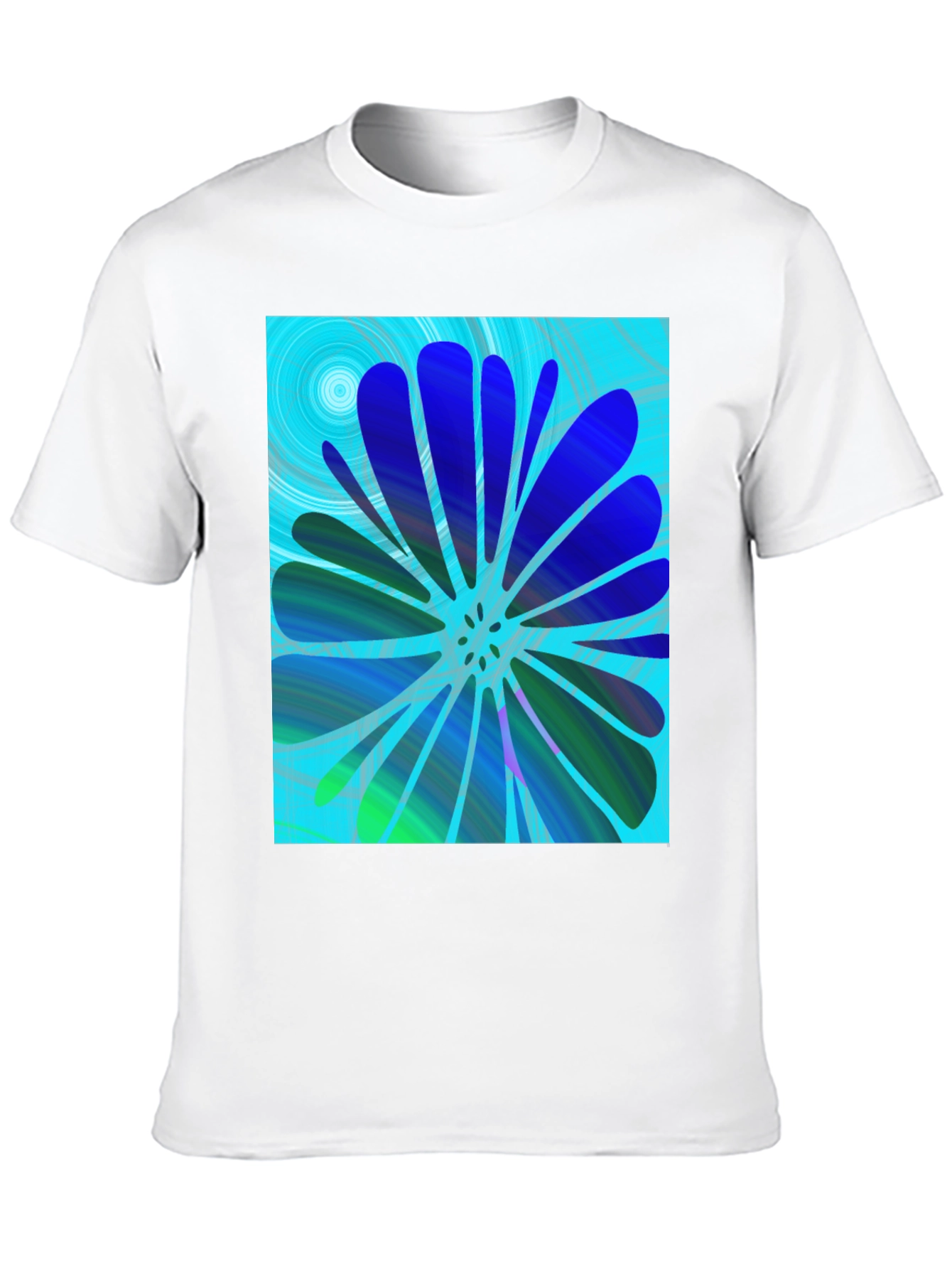 Black Abstract Flower Print T-Shirt view 10