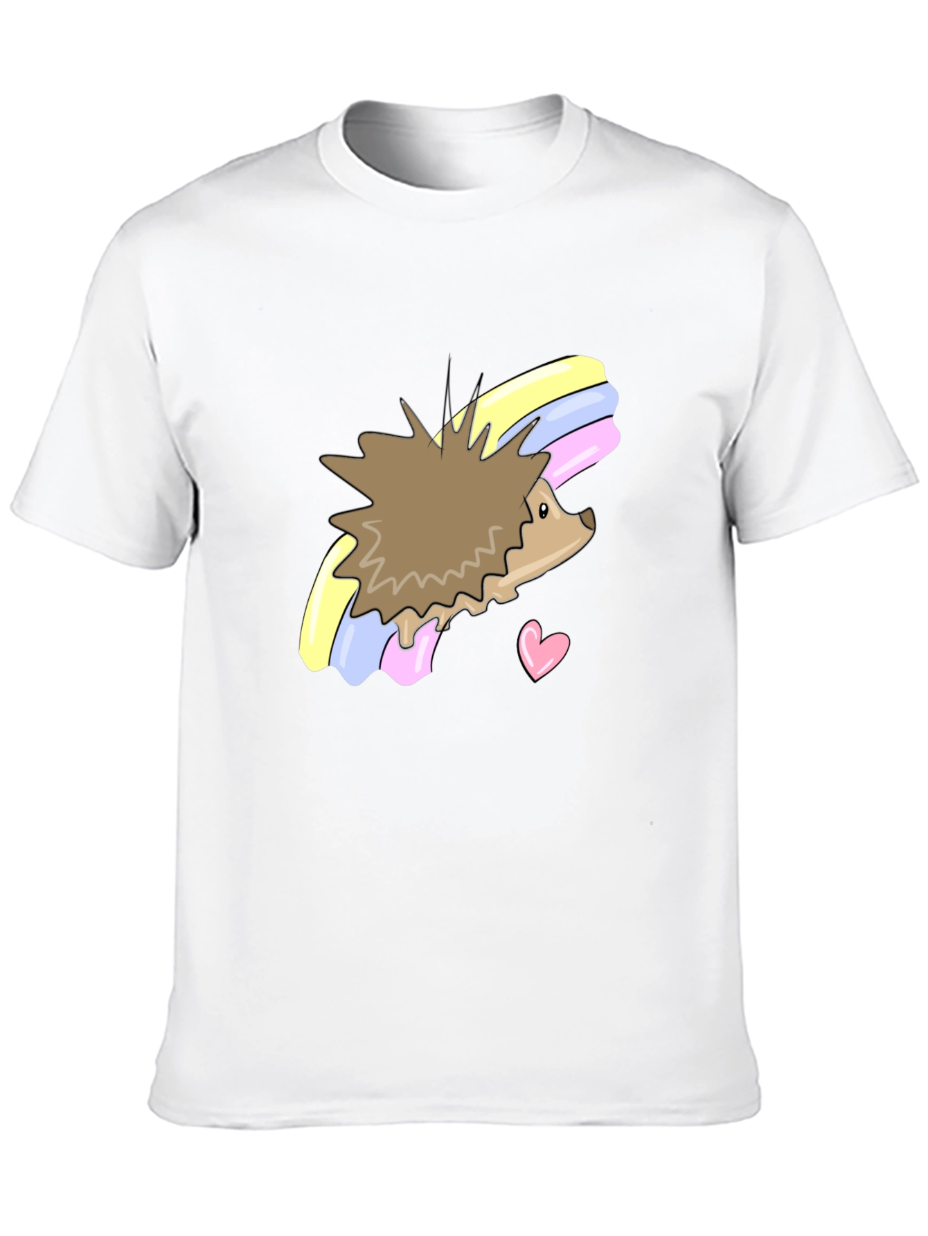 Black Cute Hedgehog Rainbow T-Shirt - Unisex view 10