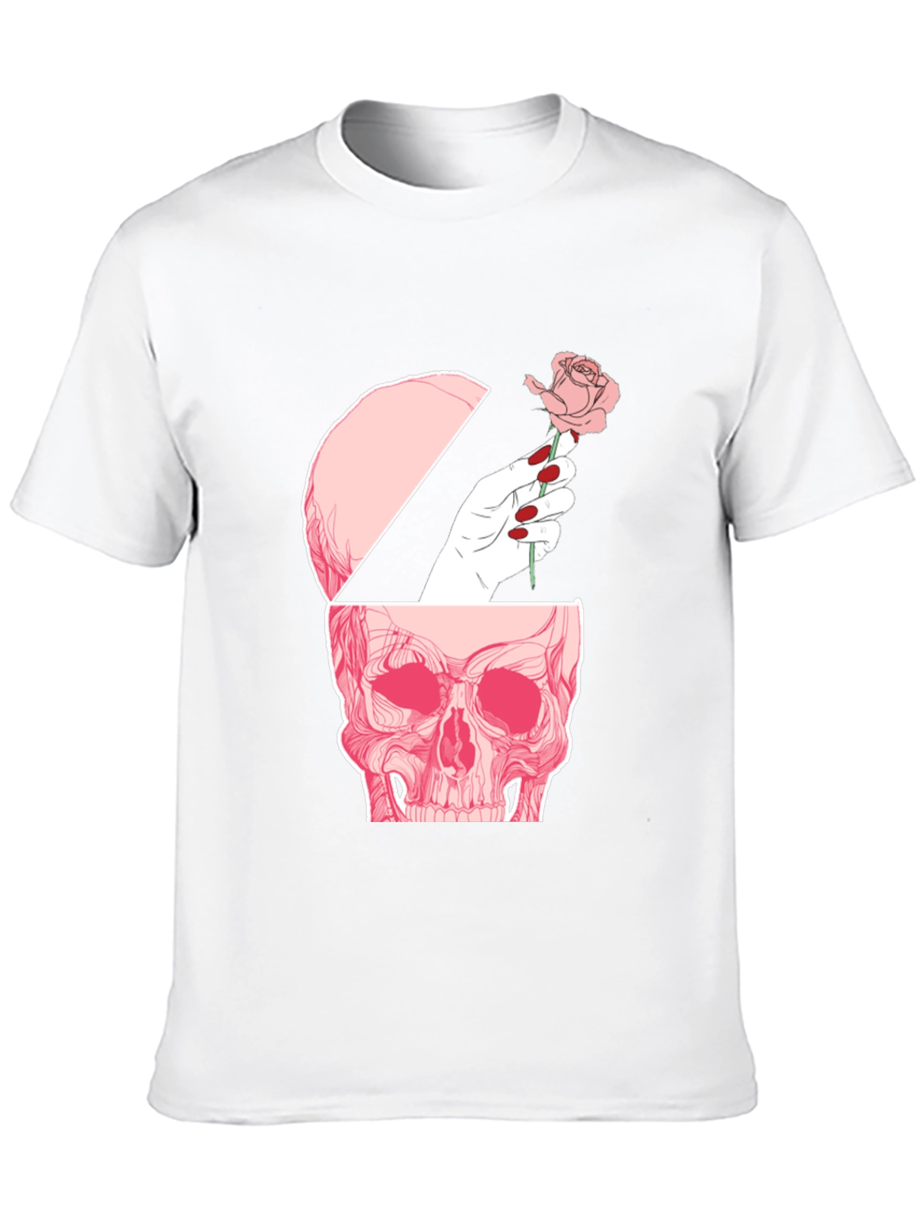 Black Skull and Rose Graphic Tee - Edgy Style view 10