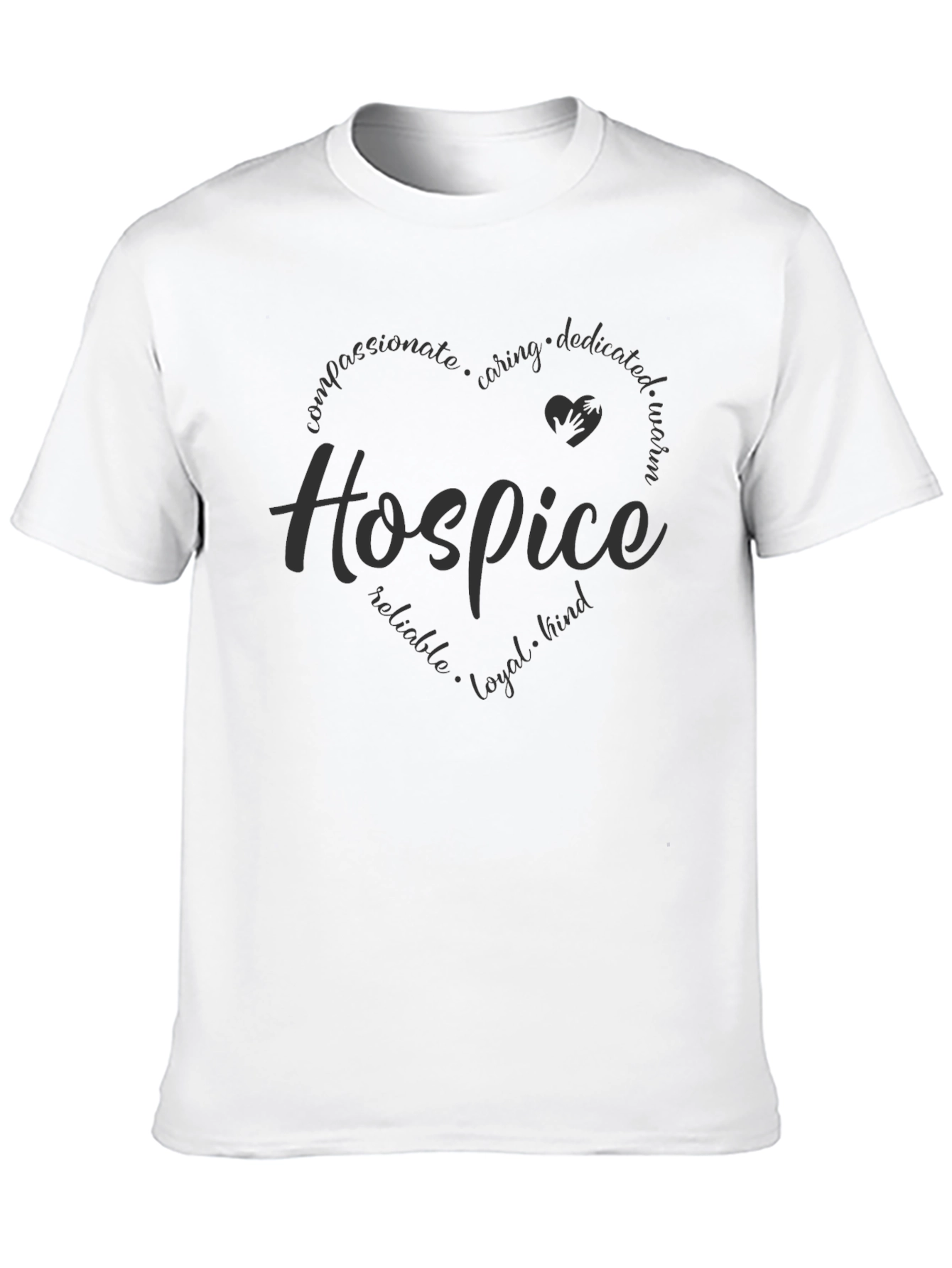 Hospice Heart Design Black T-Shirt - 10