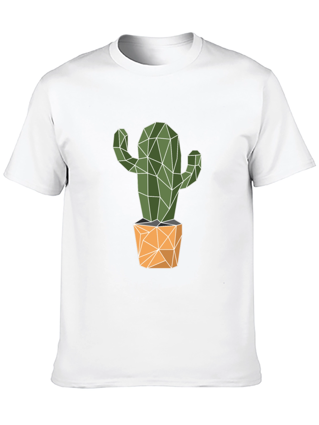 Black Geometric Cactus Graphic Tee - Stylish & Unique! view 10