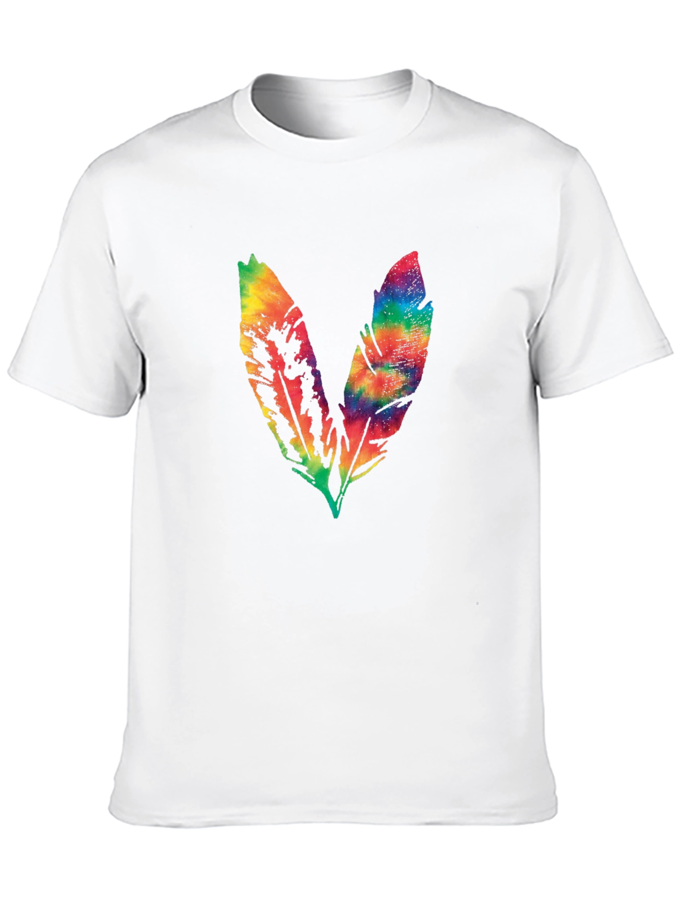 Black Rainbow Feather Graphic Tee - Soft Cotton Blend view 10