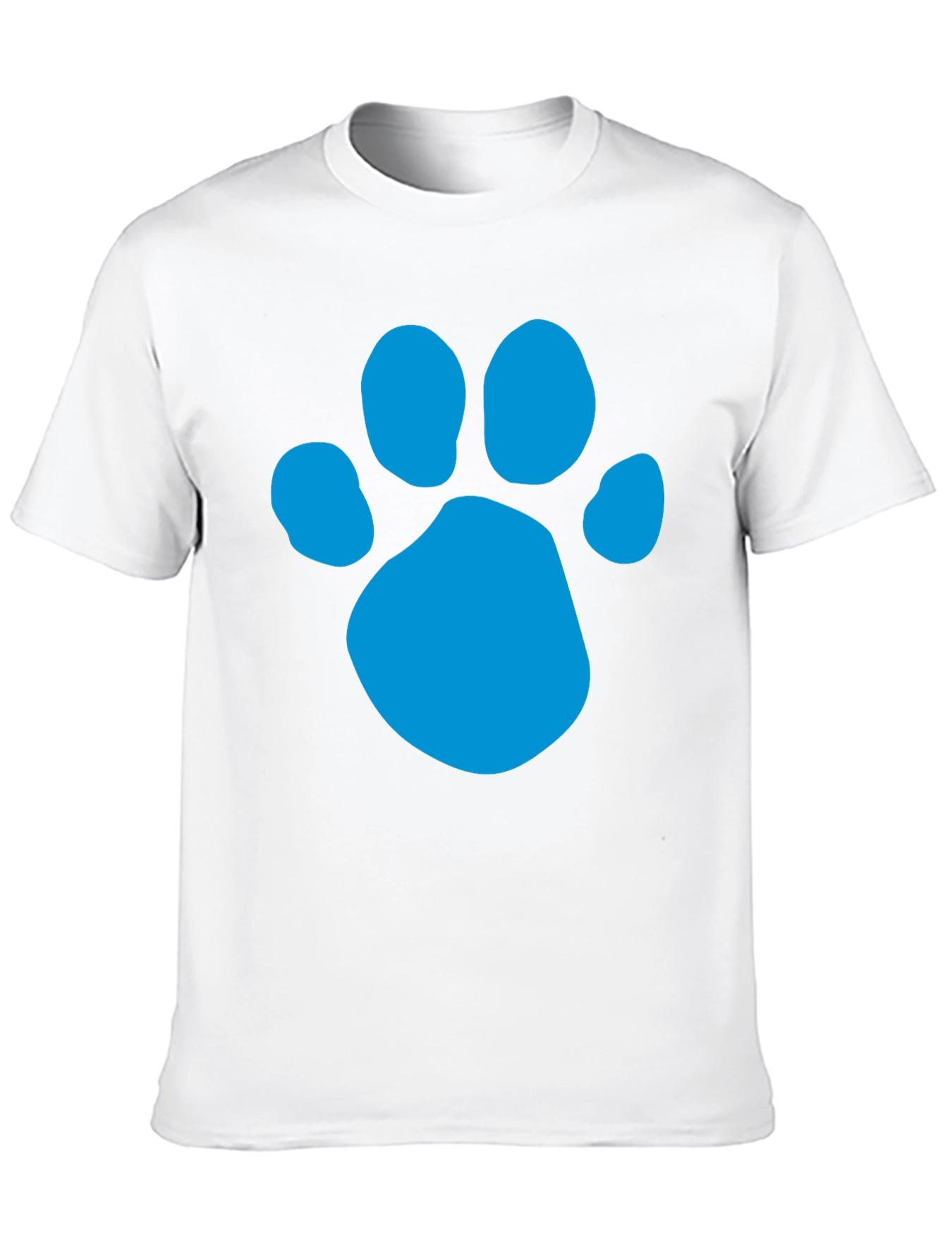 Black Paw Print T-Shirt - Black Crew Neck Tee view 10