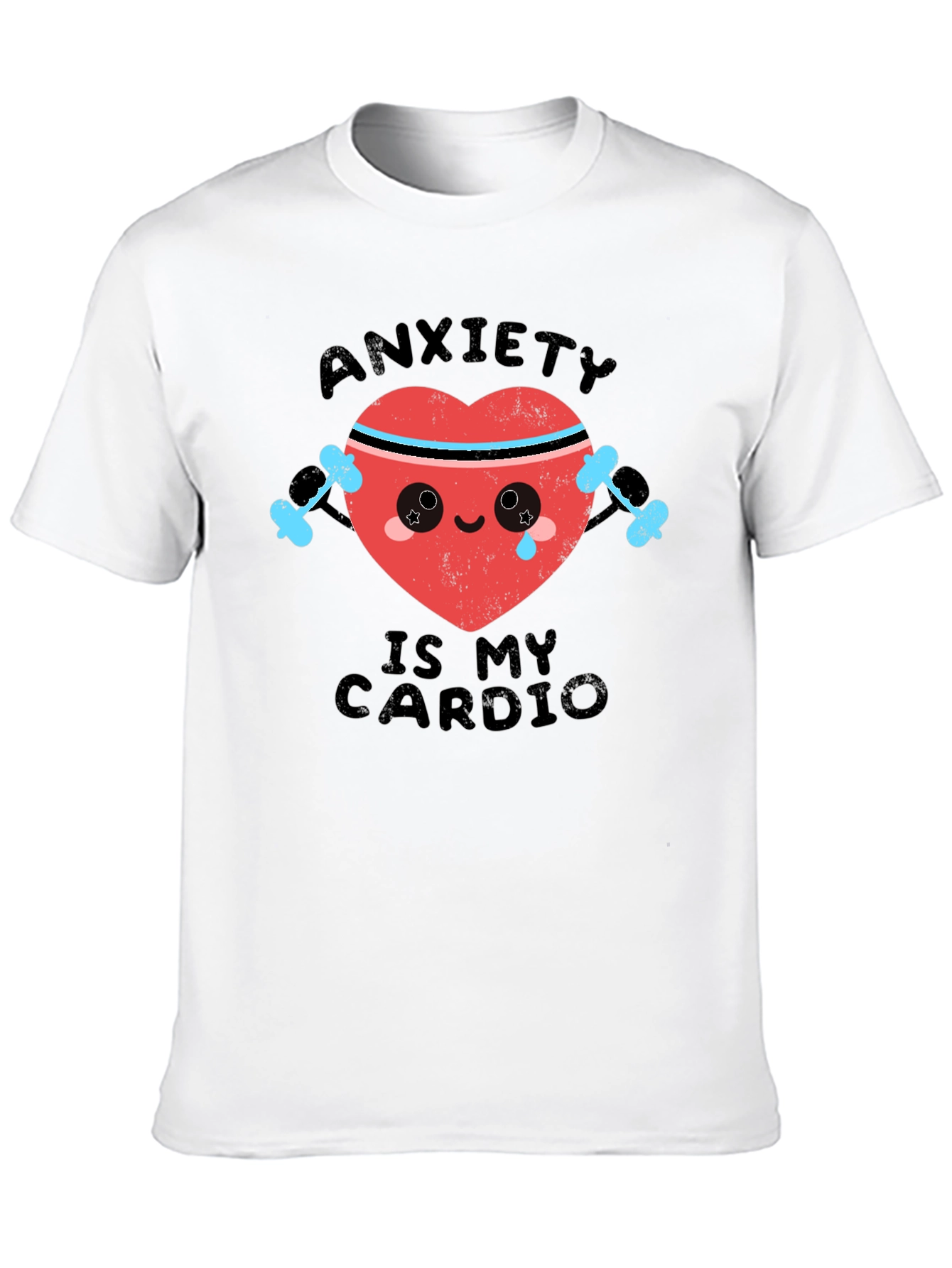Black Anxiety Is My Cardio Funny Workout T-Shirt view 10