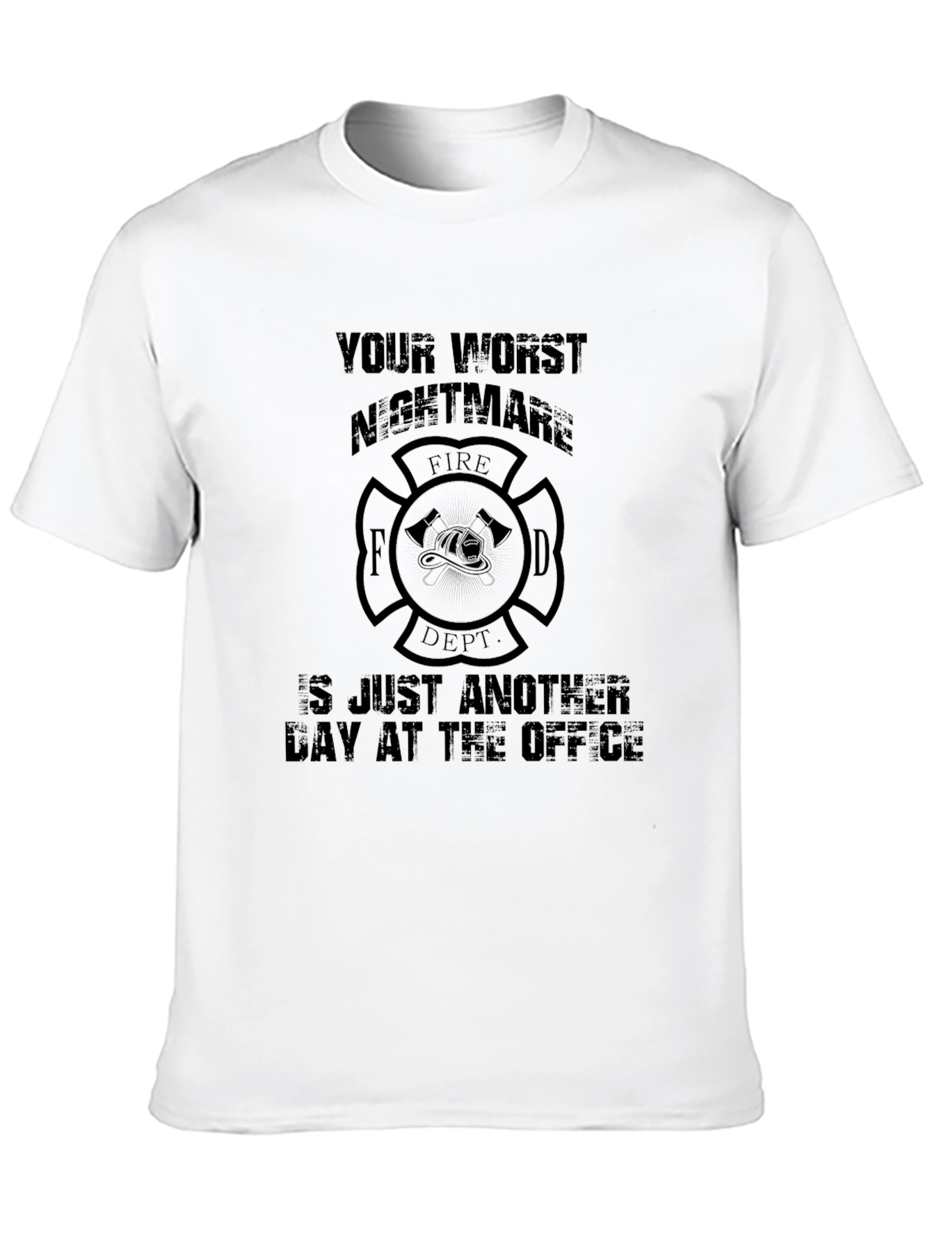 Black Firefighter T-Shirt - Your Worst Nightmare, Fire Dept. Design view 10