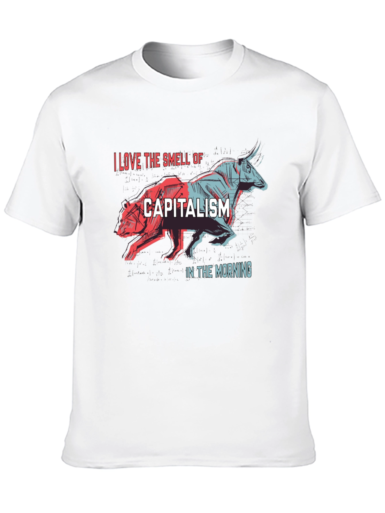 Black Capitalism Bull & Bear Graphic T-Shirt view 10