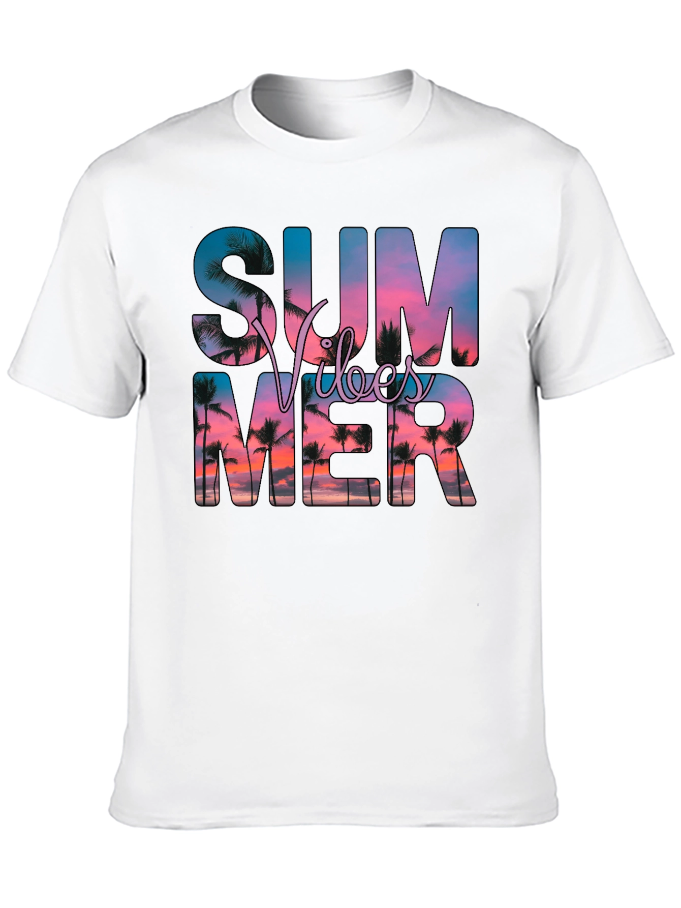 Black Summer Vibes Graphic Tee - Black Cotton Blend view 10