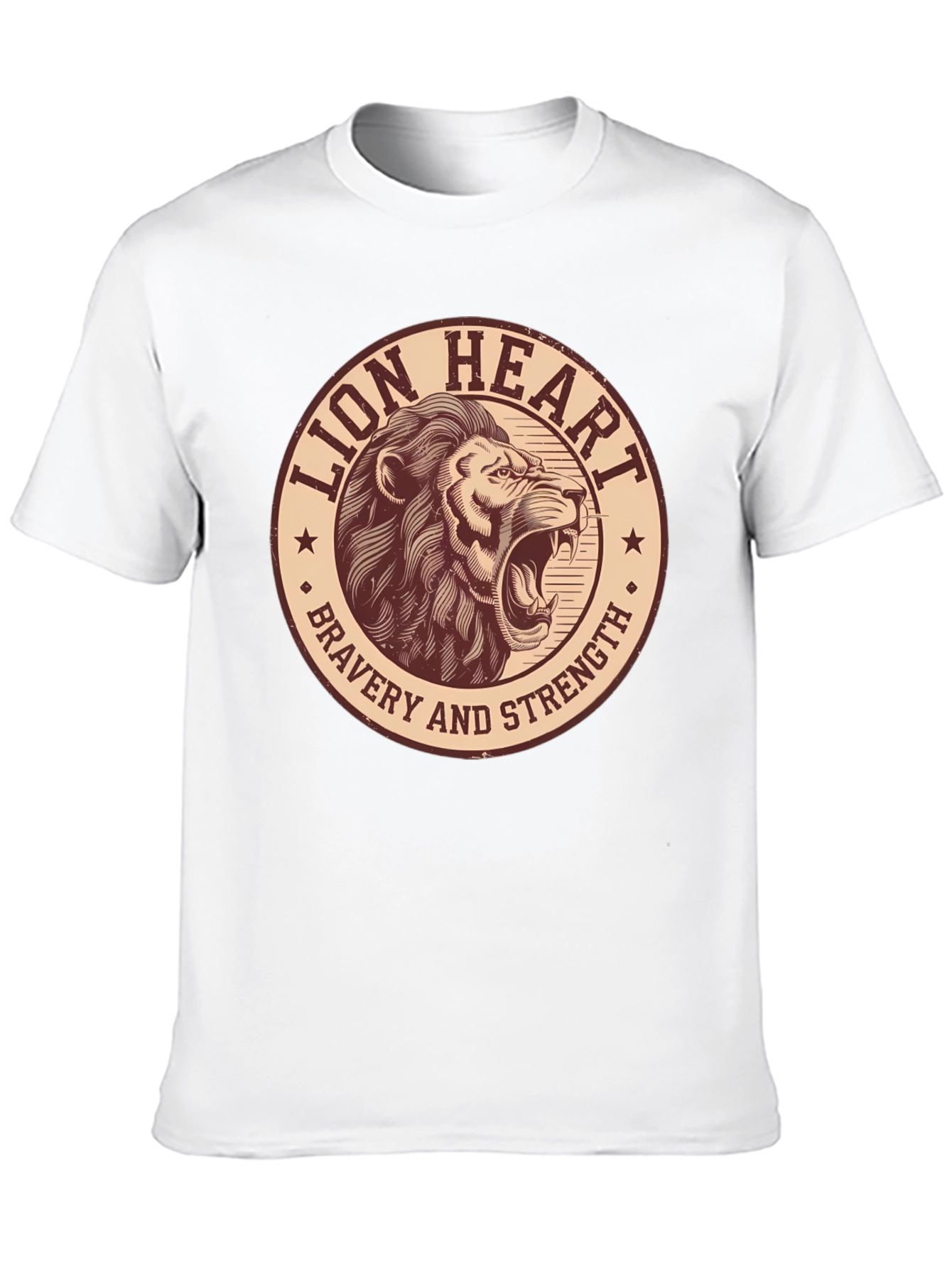 Black Lion Heart Bravery Strength Graphic Tee view 10