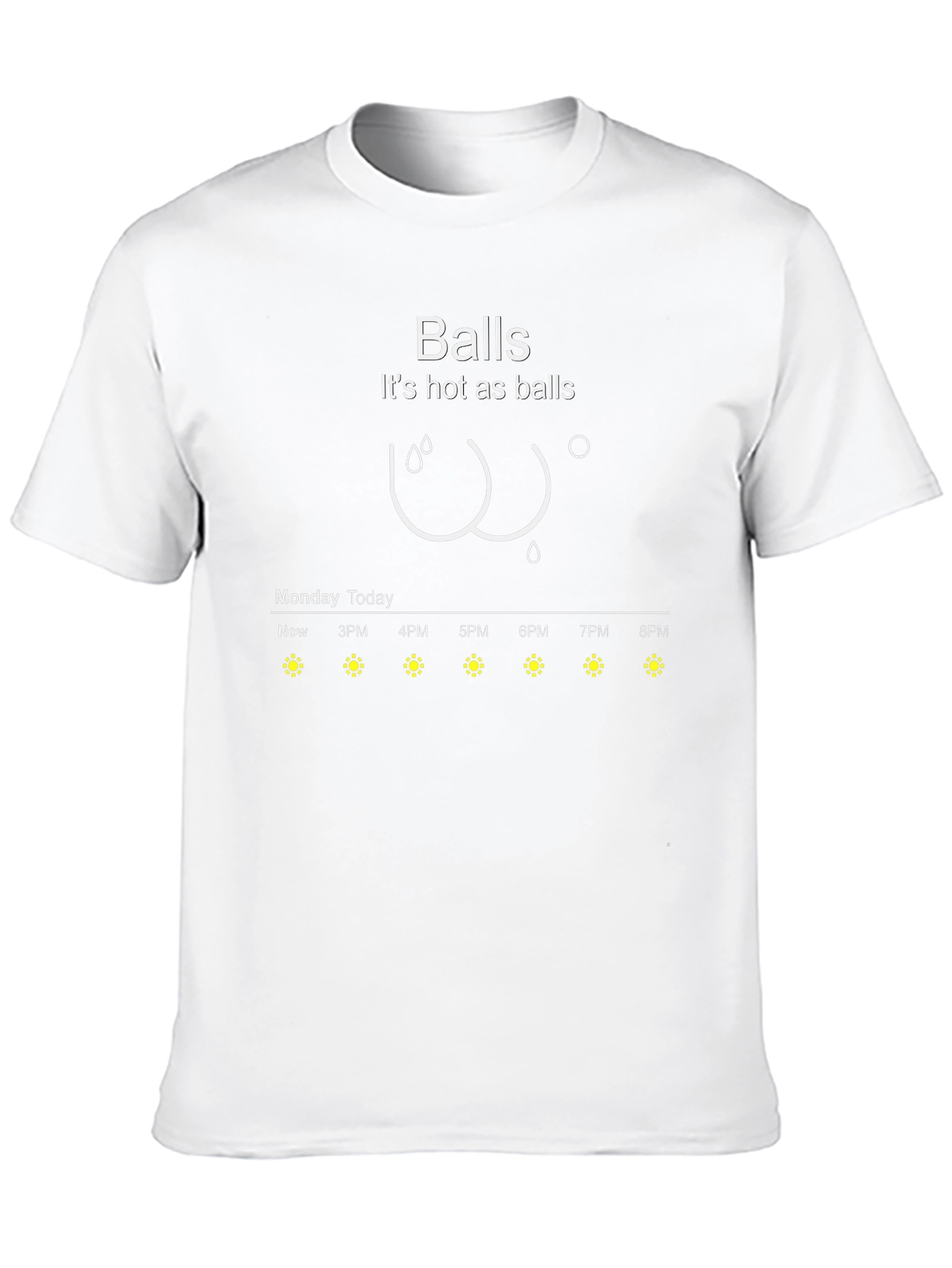 Black Humorous "Hot as Balls" Weather Forecast T-Shirt view 10