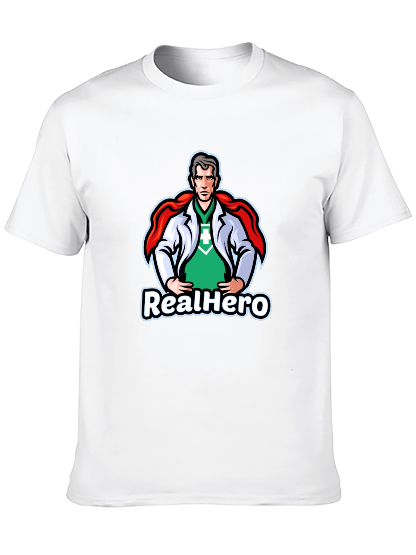 Black RealHero Doctor T-Shirt - Superhero Medical Apparel view 10