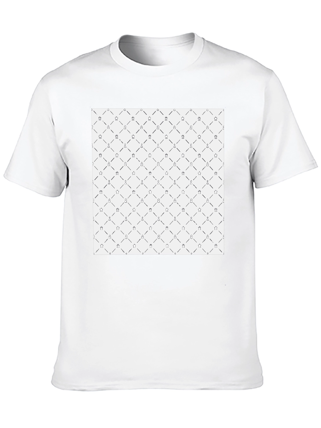 Black Chess Pattern Black T-Shirt view 10