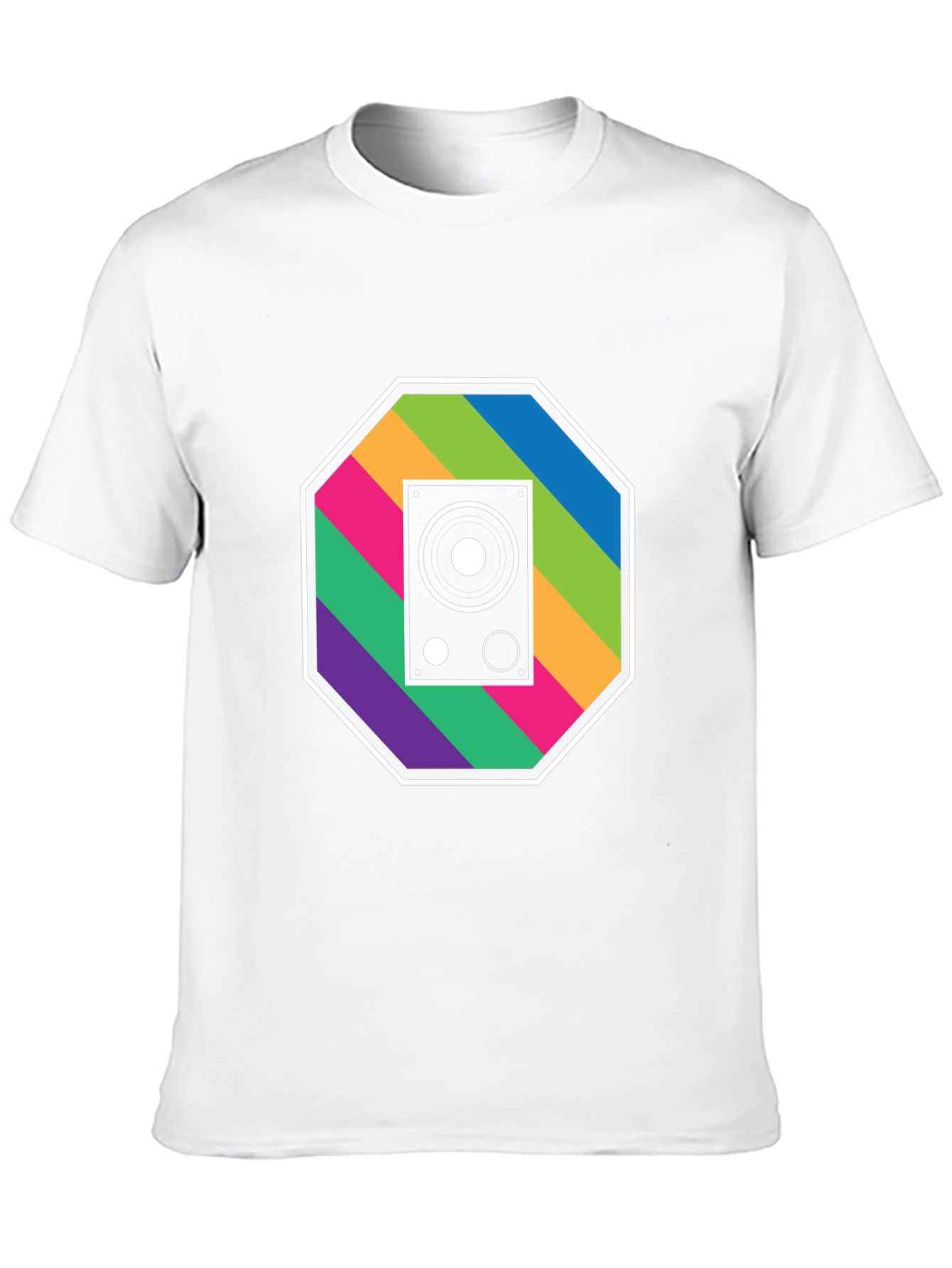 Black Retro Speaker Graphic Tee - Music Lover's T-Shirt view 10