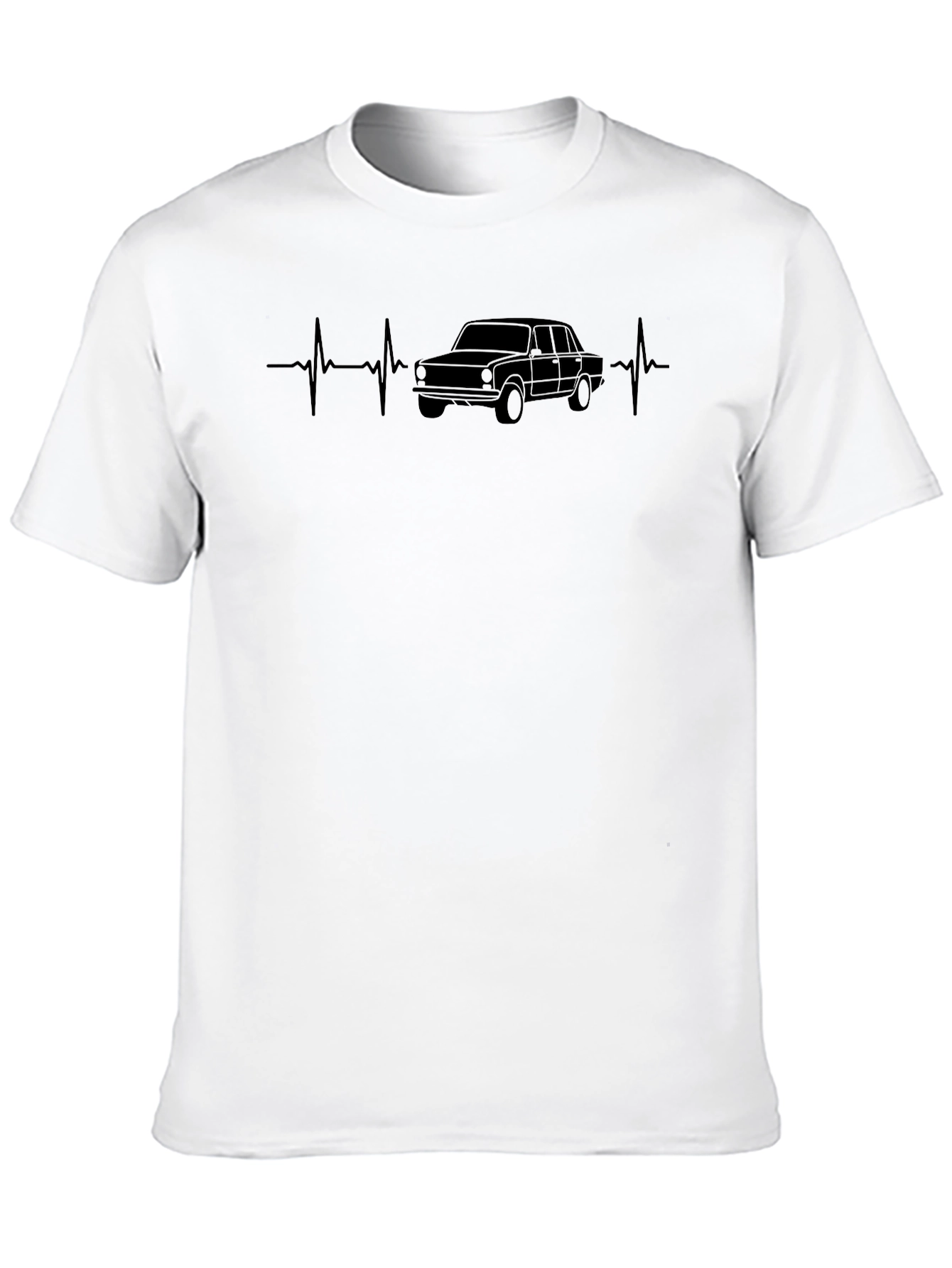 Black Car Heartbeat T-Shirt - Black Graphic Tee view 10