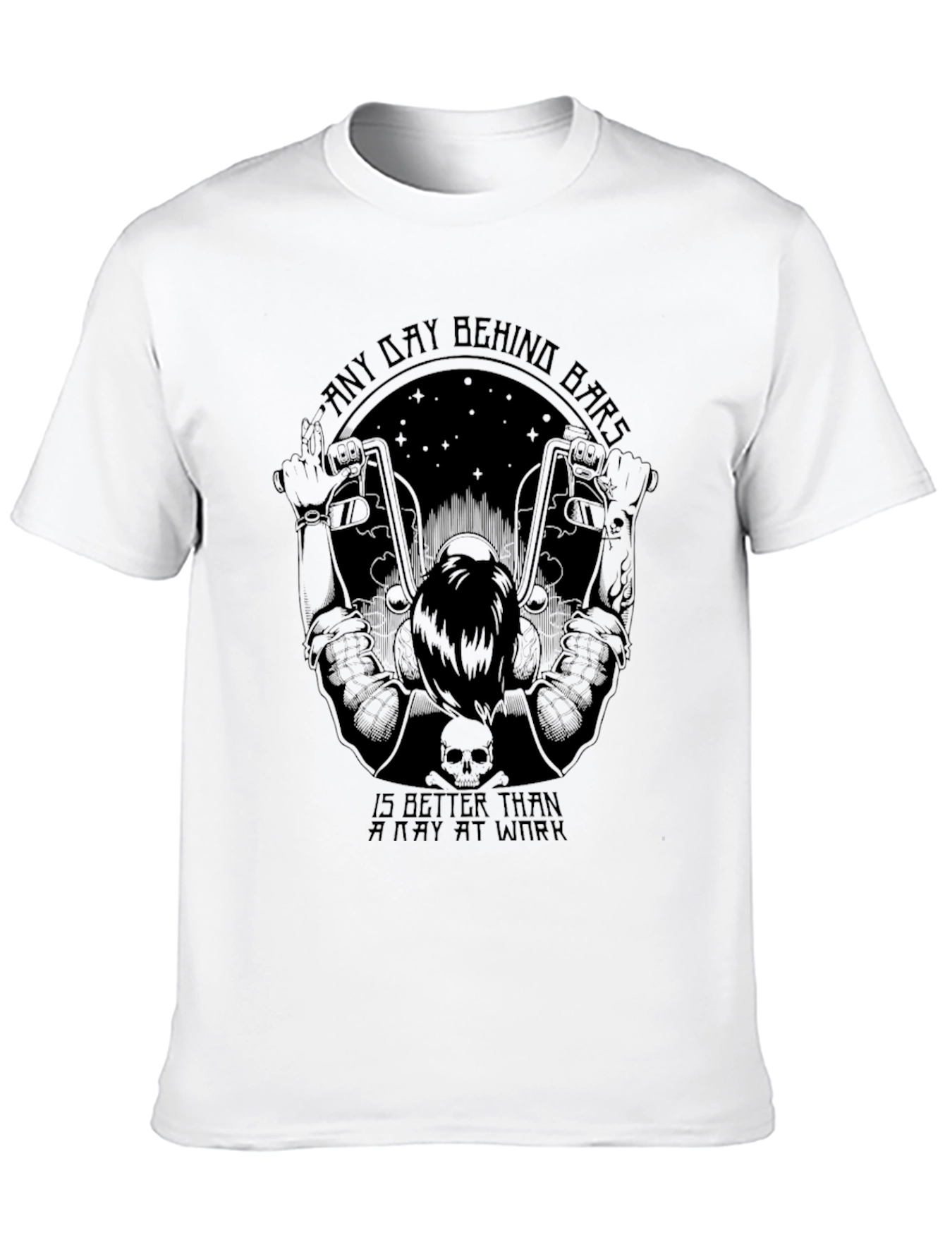 Black Biker "Any Day Behind Bars" Graphic Tee view 10