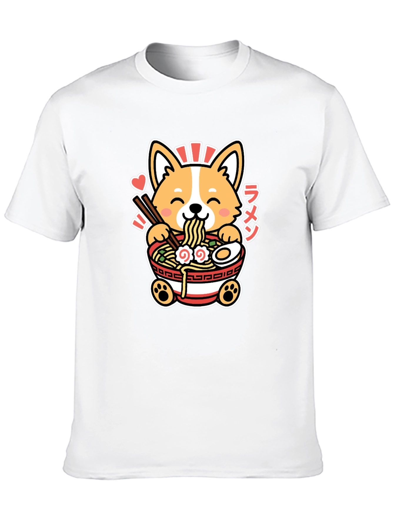Black Corgi Ramen Graphic Tee - Kawaii Anime Shirt view 10