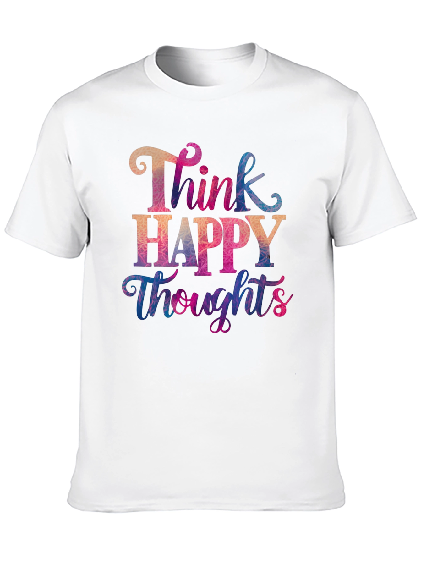 Black Think Happy Thoughts T-Shirt - Motivational Tee view 10