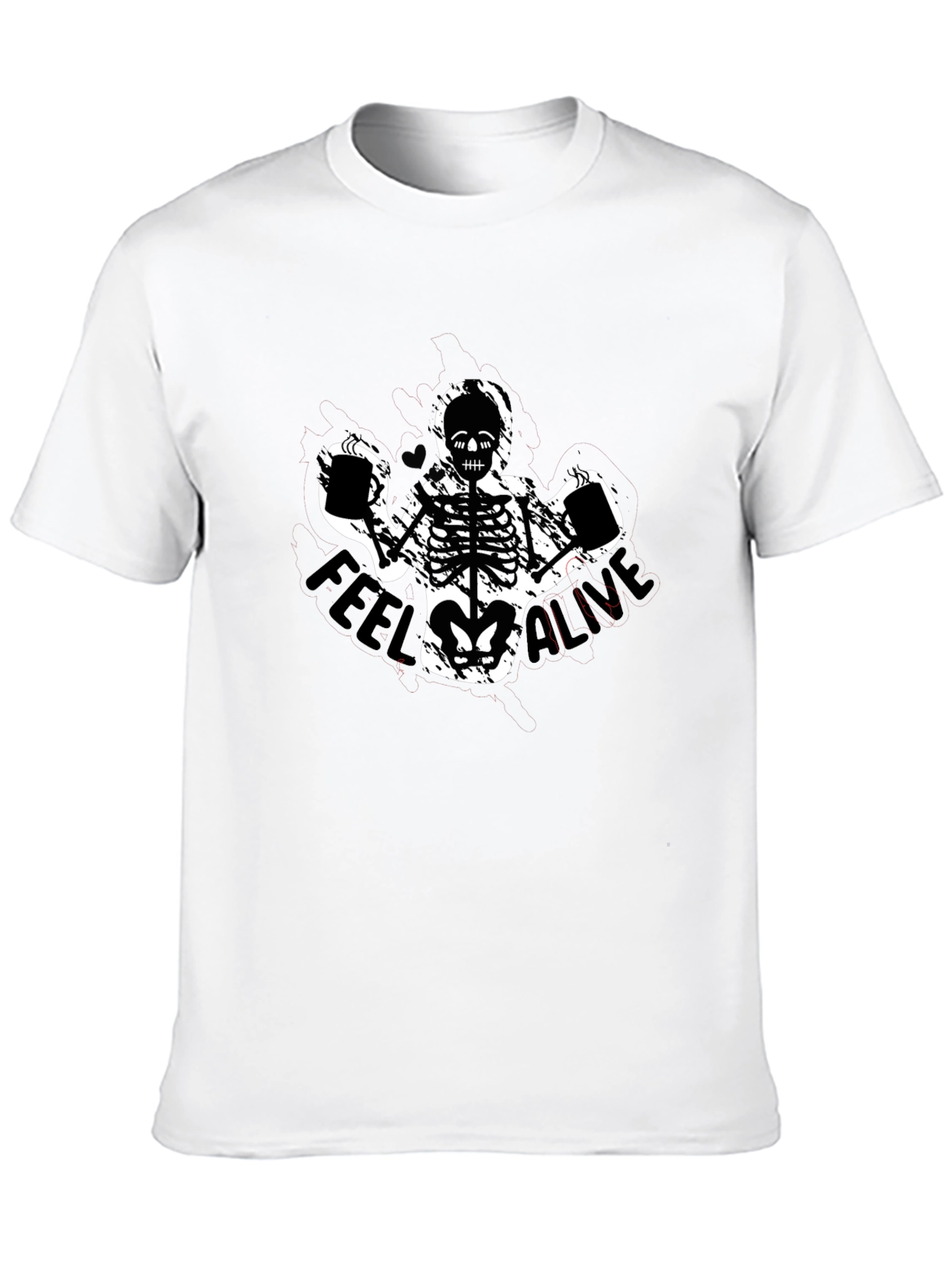 Black Feel Alive Skeleton Graphic T-Shirt view 10
