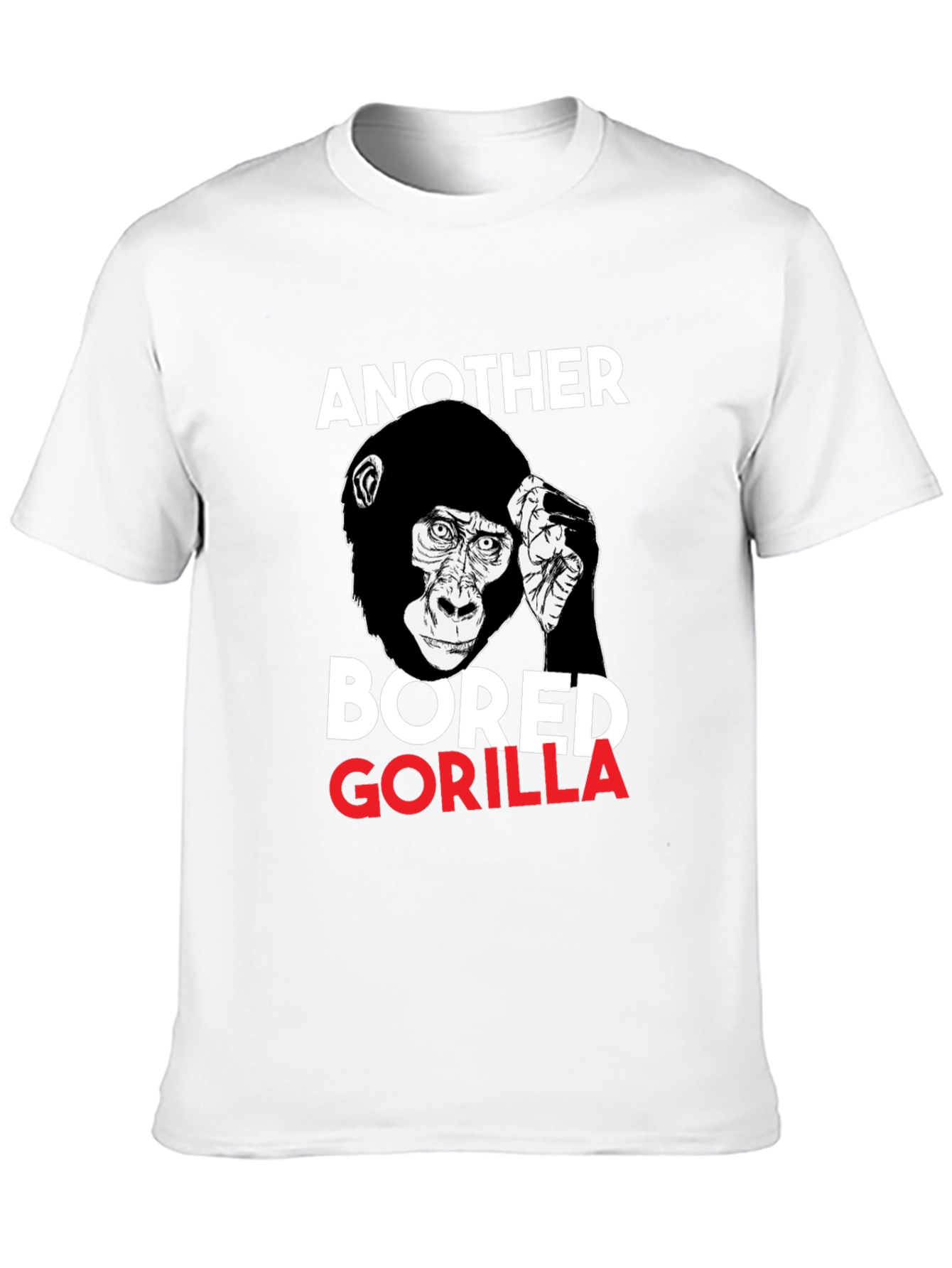 Black Bored Gorilla Graphic Tee - Unisex Black T-Shirt view 10