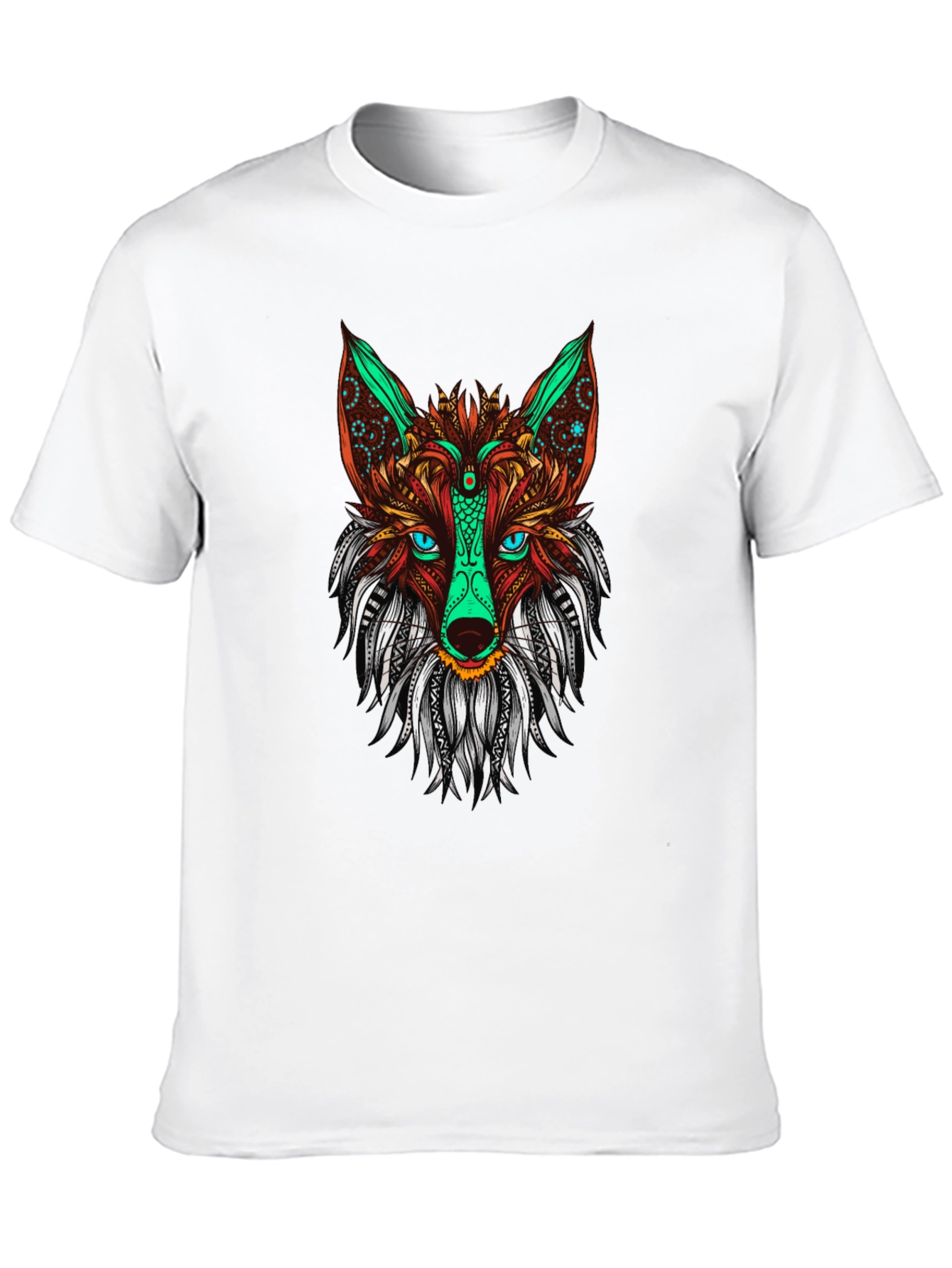Fox Graphic Print Men's Black T-shirt - 10