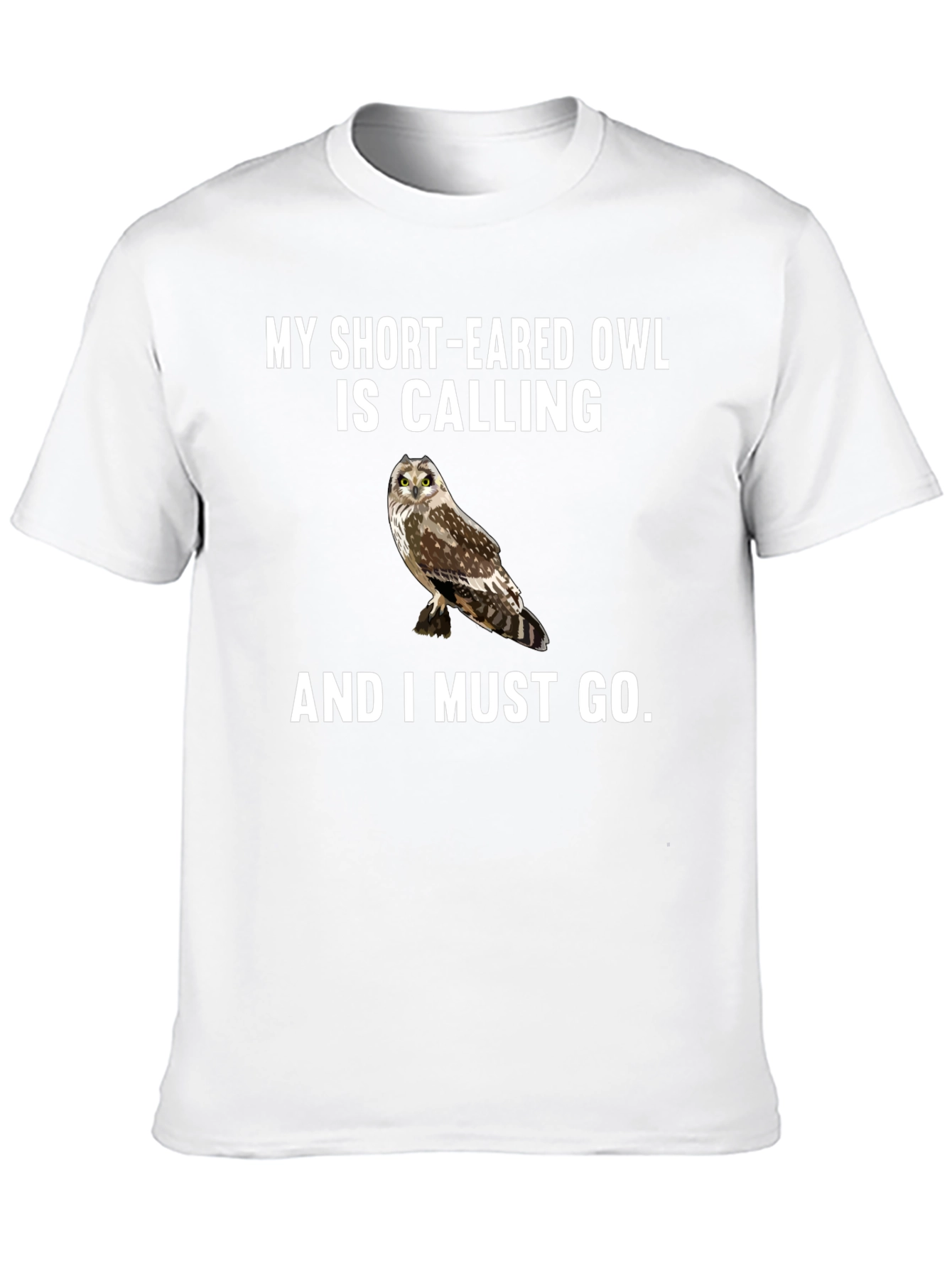 Black Short-Eared Owl Calling Men's T-Shirt view 10