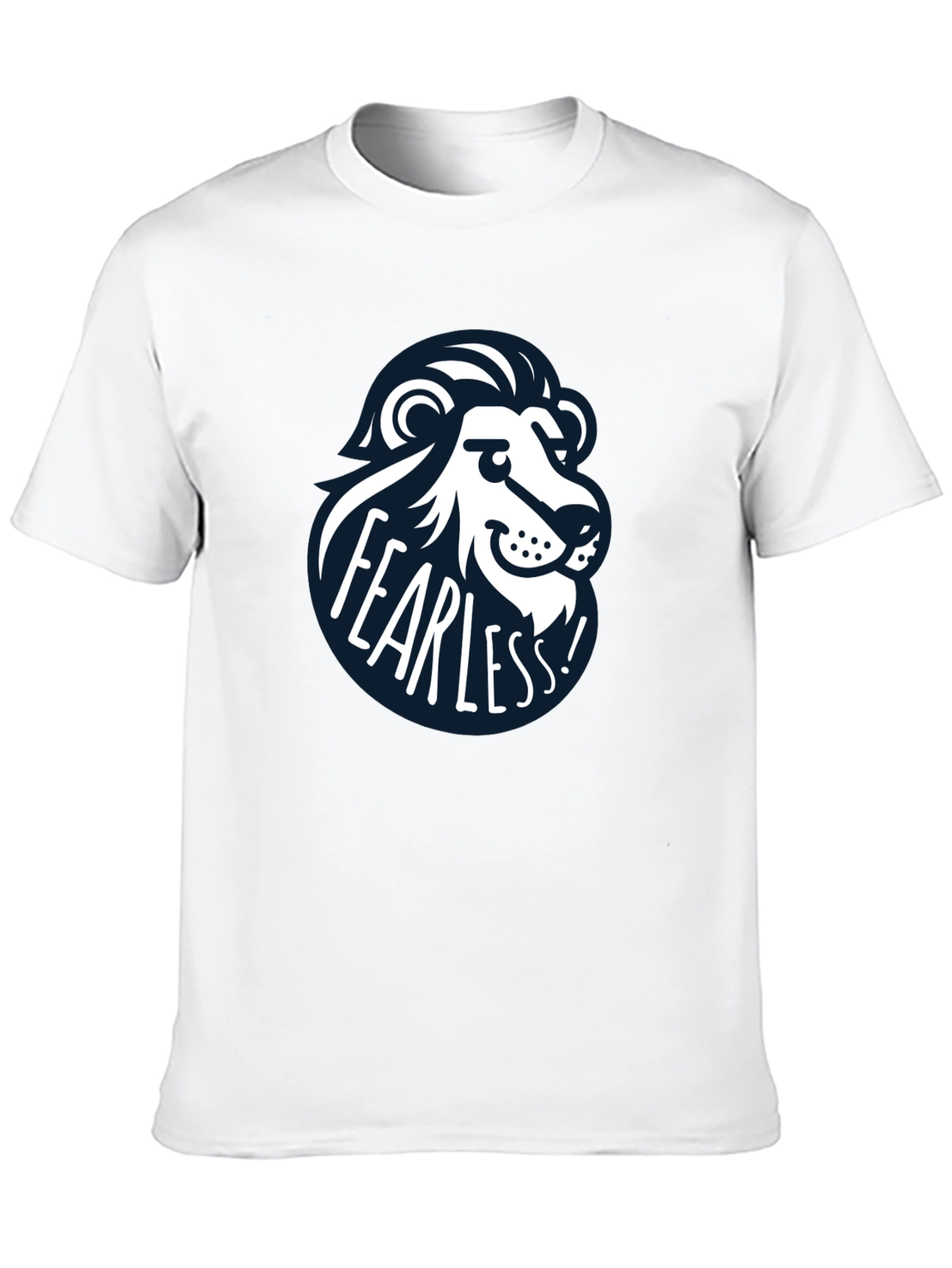 Black Fearless Lion Graphic Tee - Black Cotton T-Shirt view 10