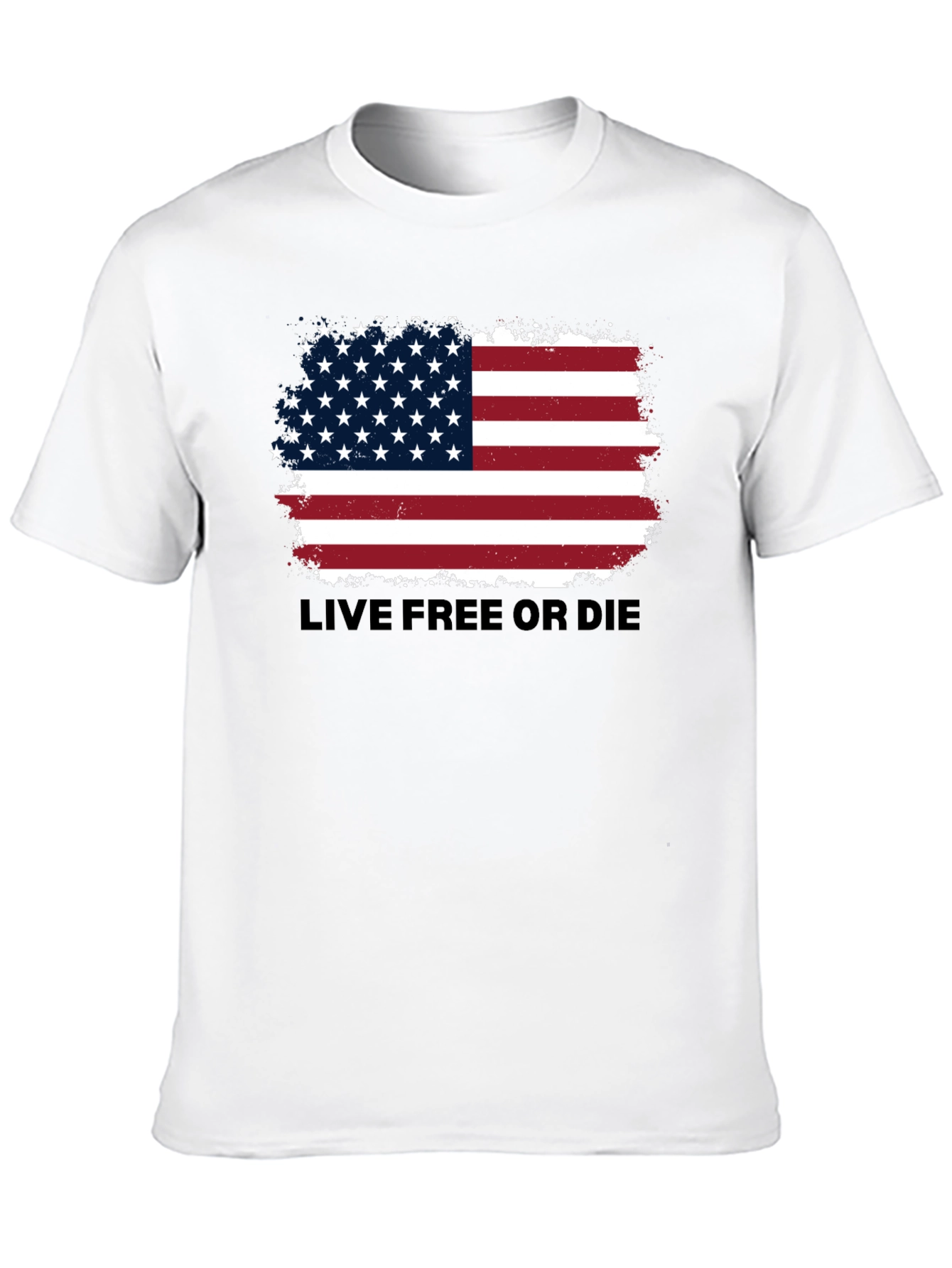 Black American Flag 'Live Free or Die' Graphic Tee view 10