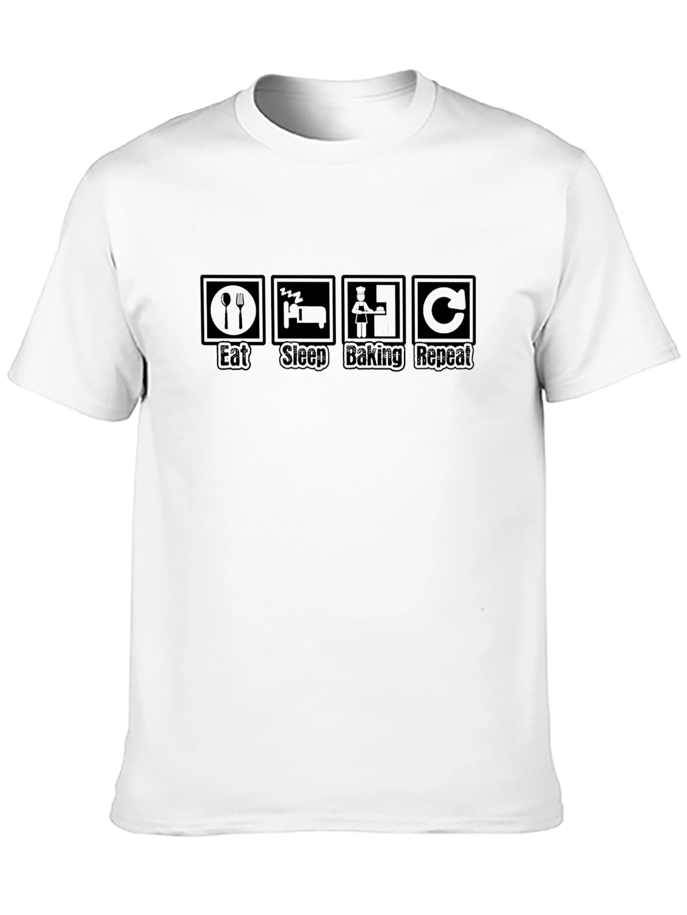 Black Eat Sleep Baking Repeat Black T-Shirt view 10