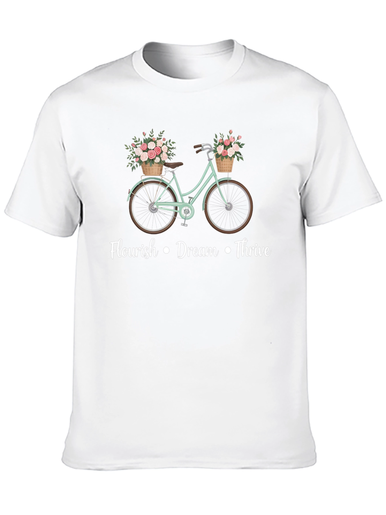 Black Floral Bicycle T-Shirt - Flourish Dream Thrive Tee view 10
