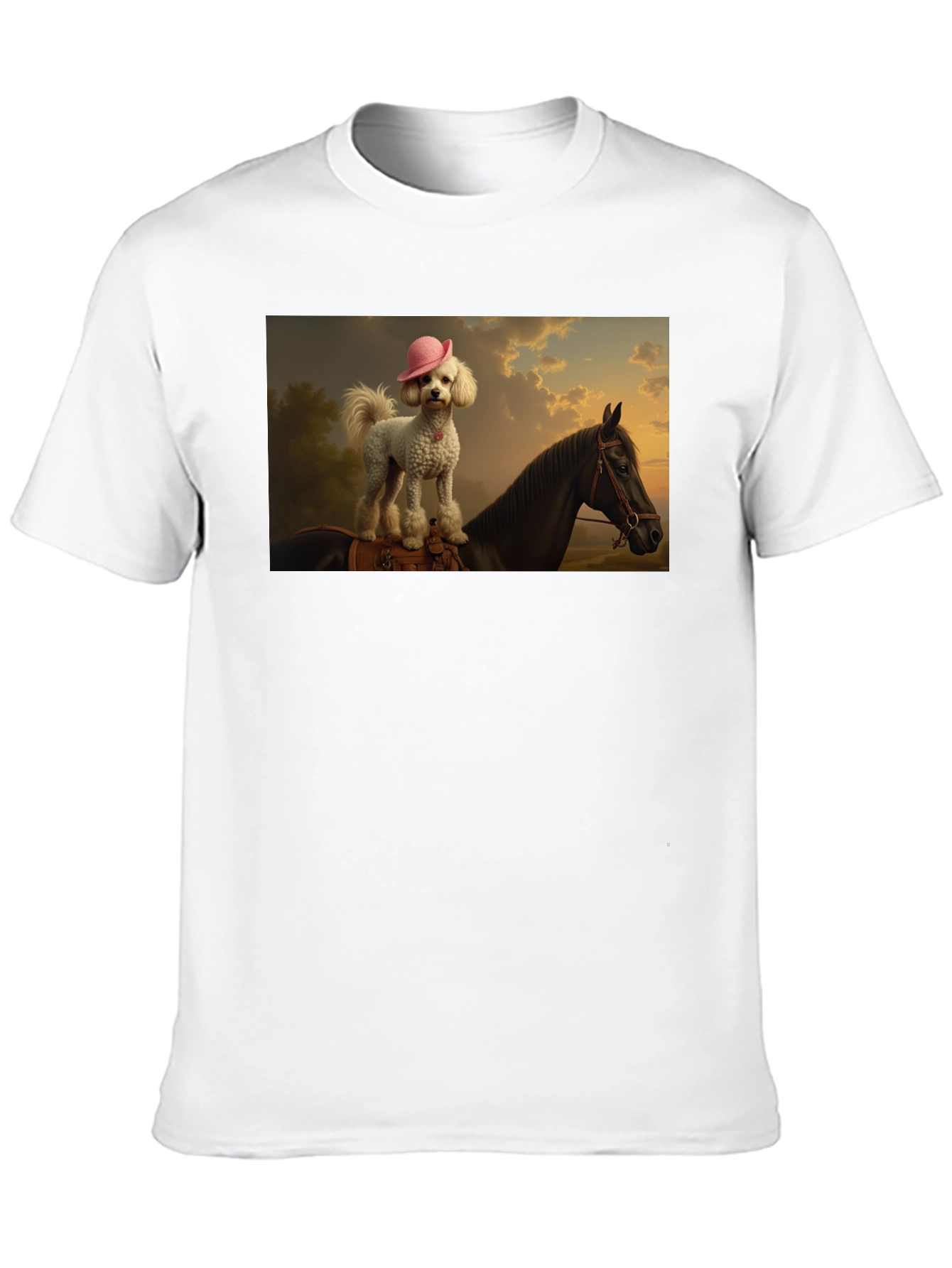 Black Dog & Horse Graphic Tee - Quirky Unisex T-Shirt view 10