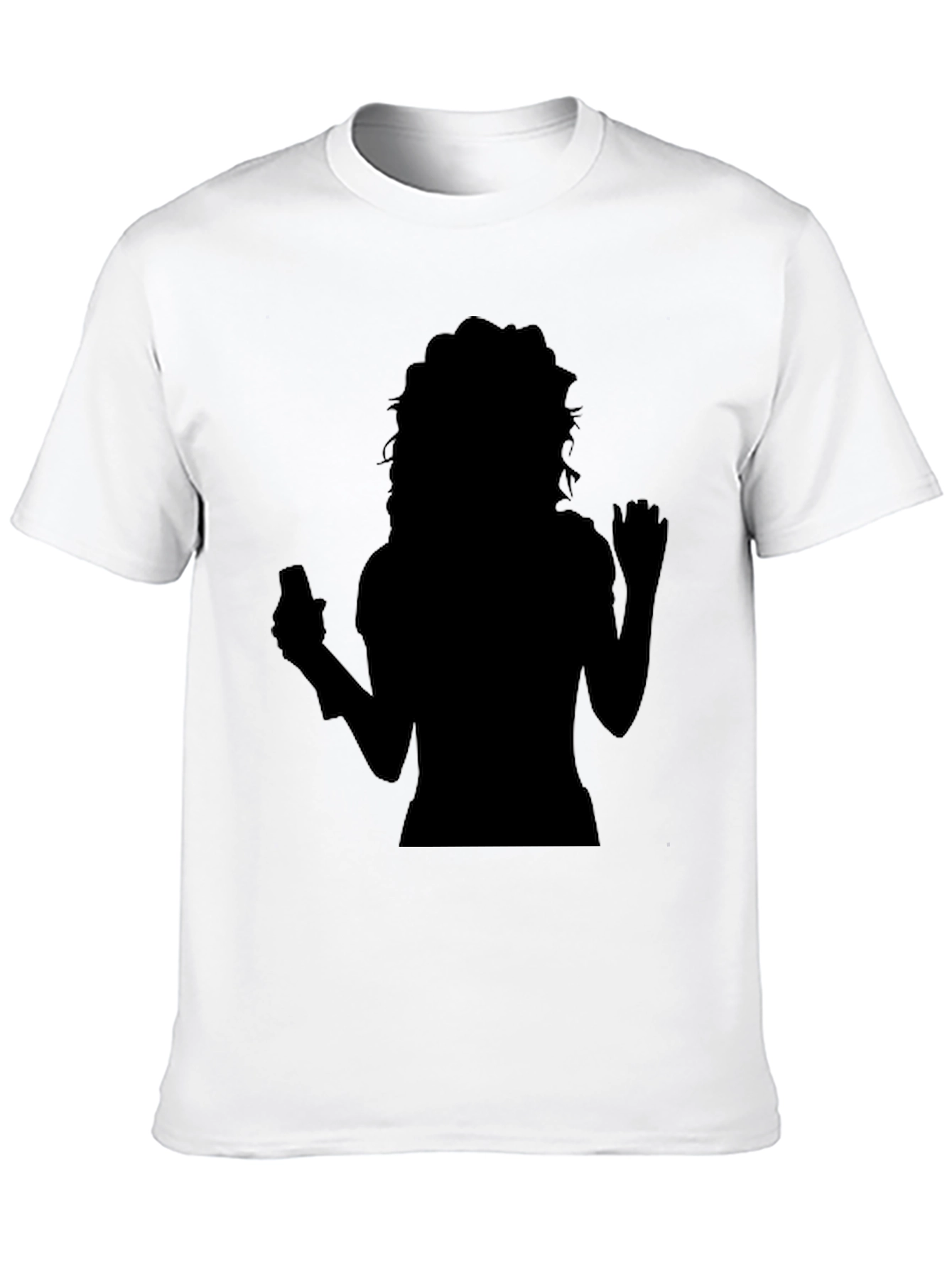 Black Silhouette Graphic Print Tee - Trendy Black Shirt view 10