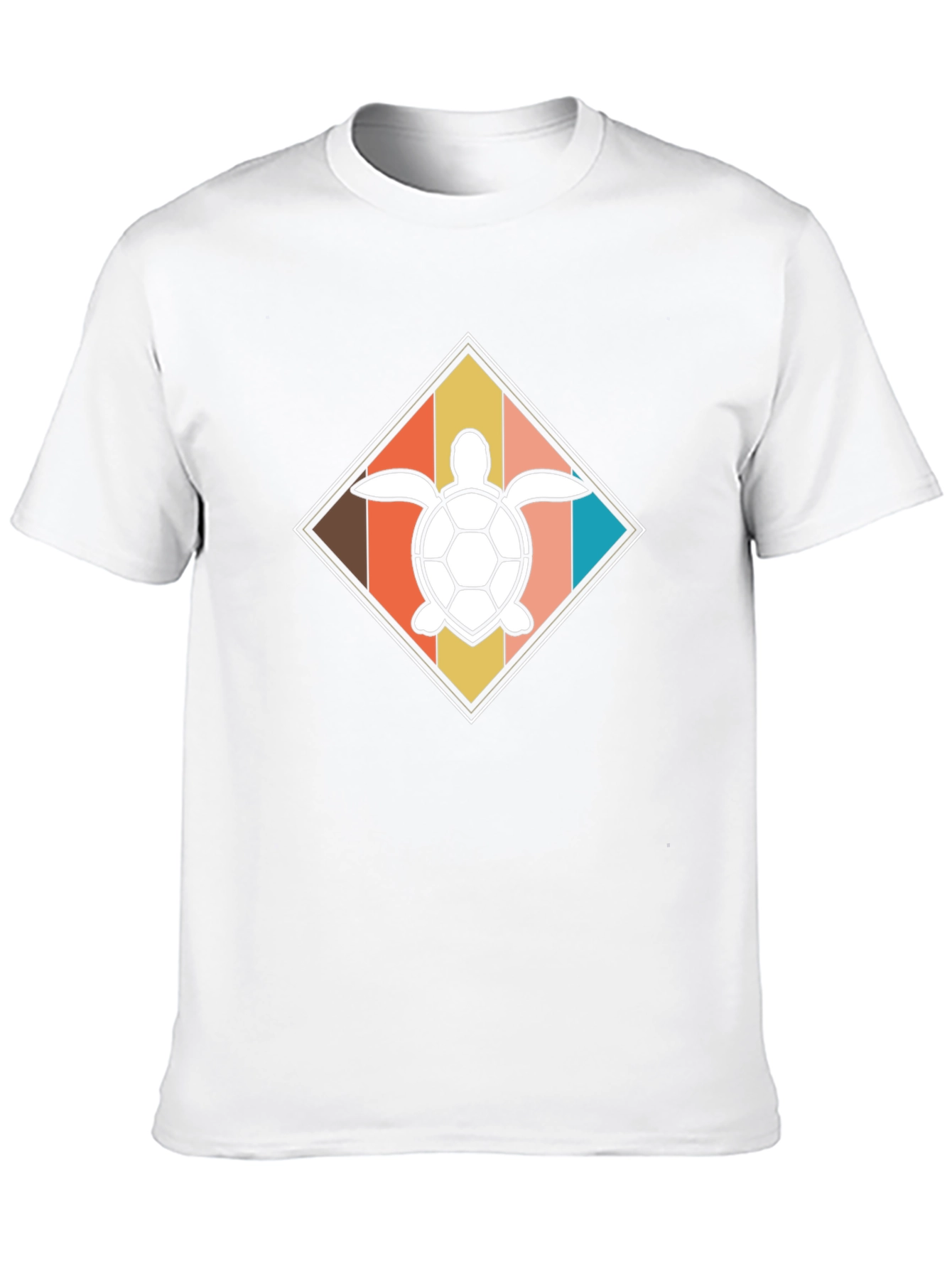 Black Retro Turtle Diamond Graphic Tee - Black view 10