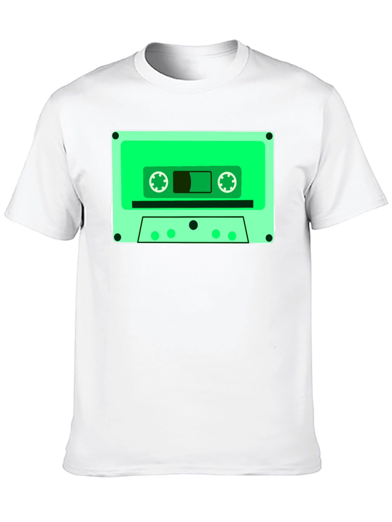 Black Retro Cassette Tape Graphic Tee - Black Cotton Blend view 10