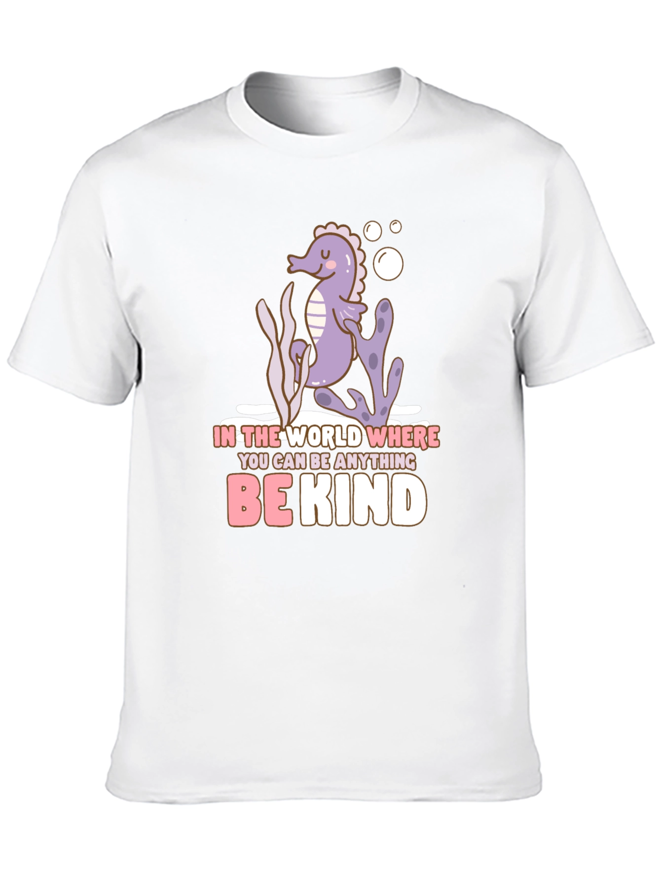 Black Be Kind Seahorse Graphic Tee - Black Cotton T-Shirt view 10