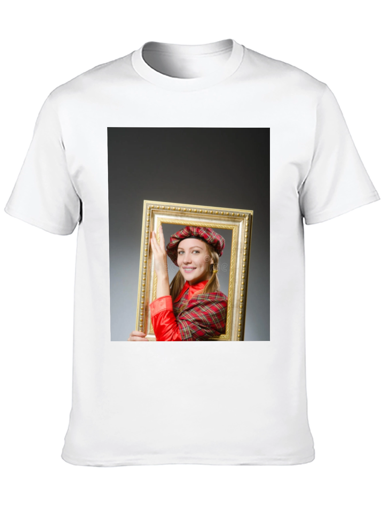 Black Funny Framed Woman Graphic Tee - Novelty T-Shirt view 10